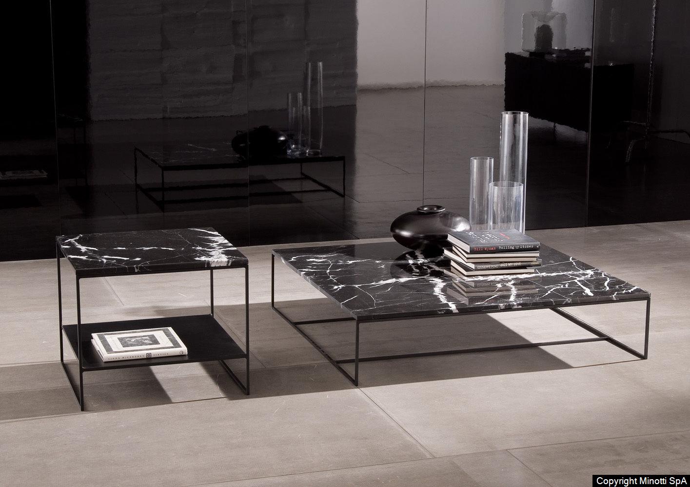 Minotti Calder Coffee Table – Marble Top / Metal Base