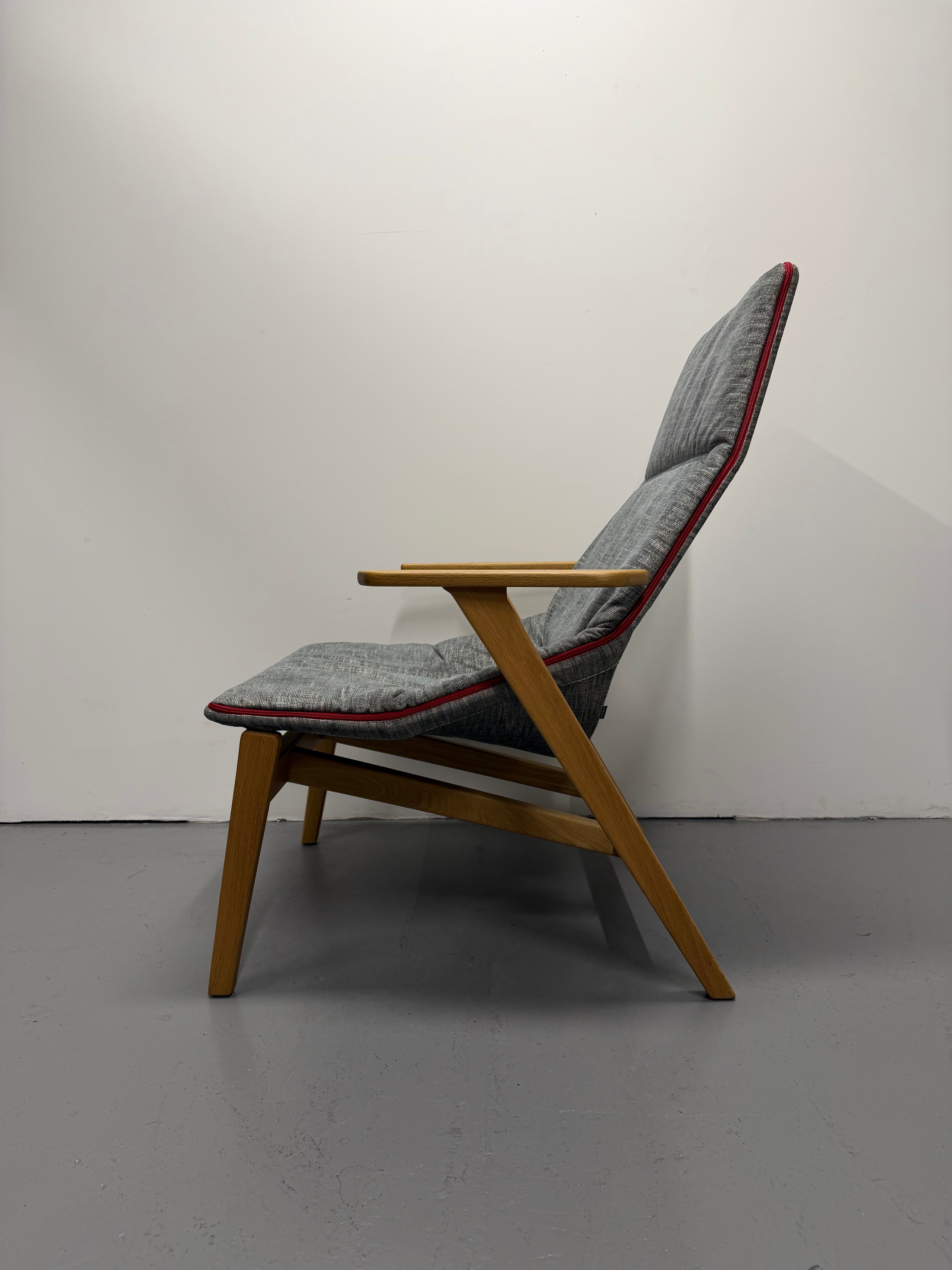 Viccarbe Ace Lounge Chair – Oak Frame with Grey Upholstered Seat | Ex-Showroom
