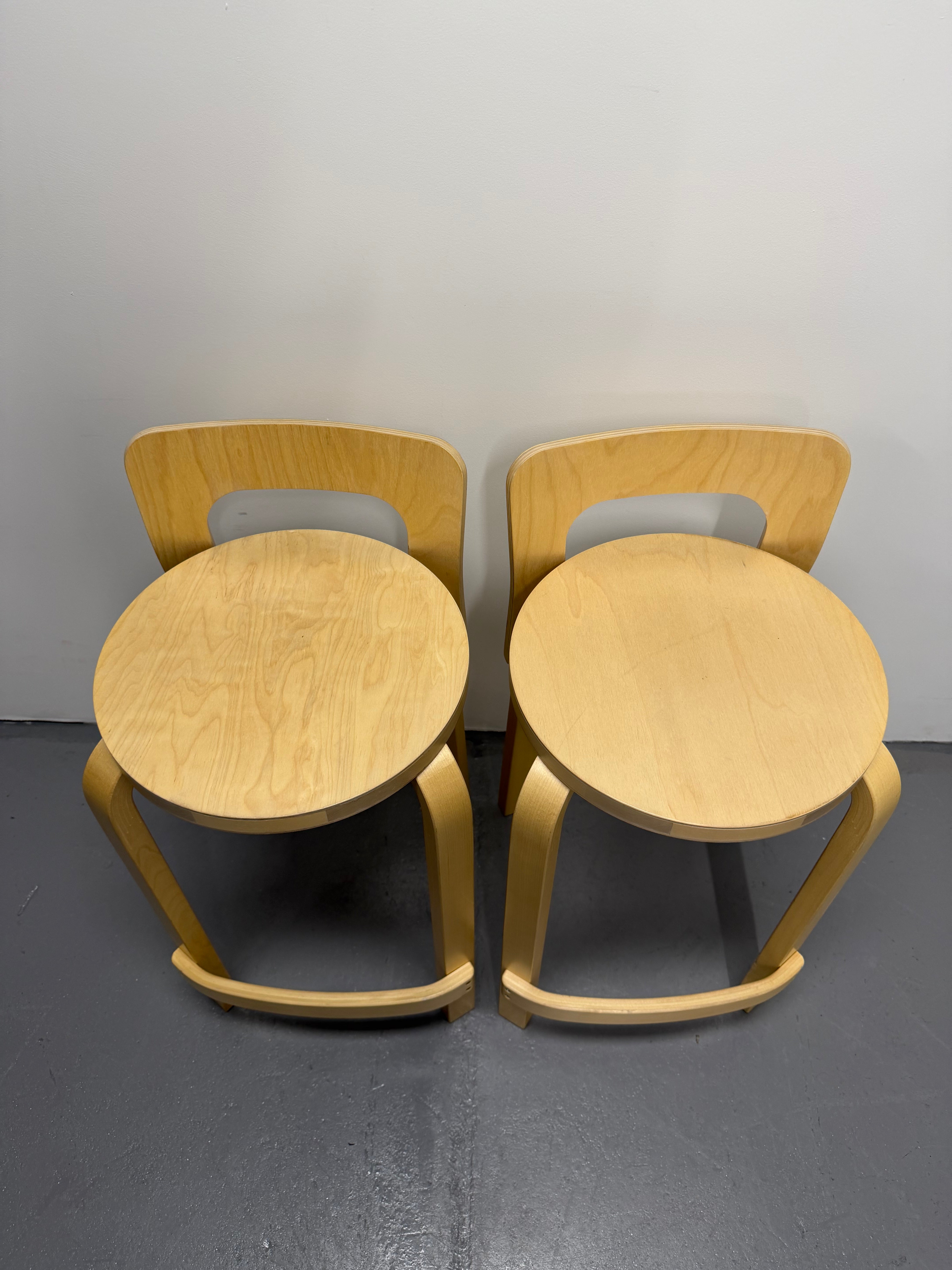 Artek Low Bar Stool K65 by Alvar Aalto – Natural Birch