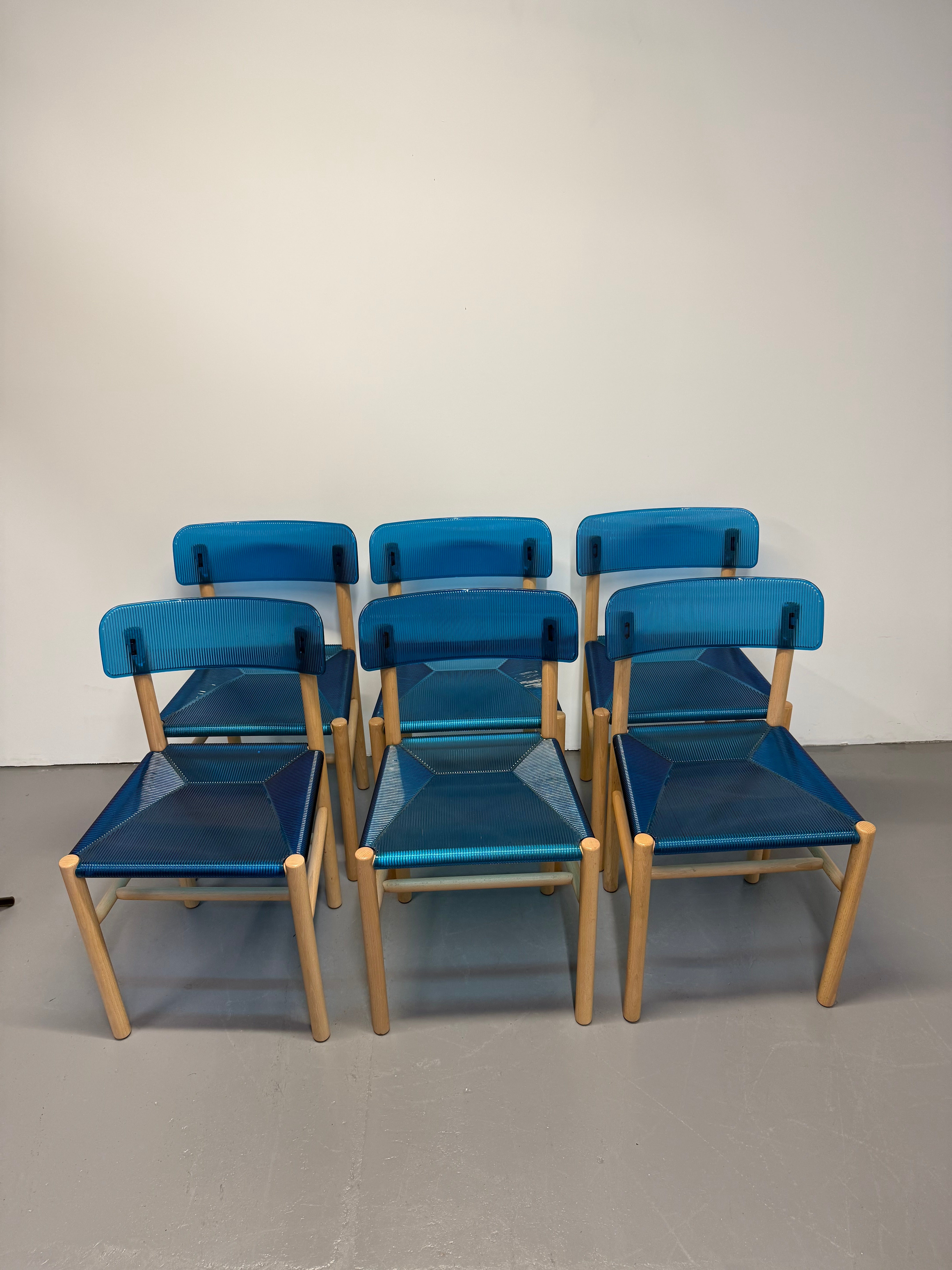 RARE Jasper Morrison ‘Trattoria’ Chairs for Magis – Sky Blue (6x Available)