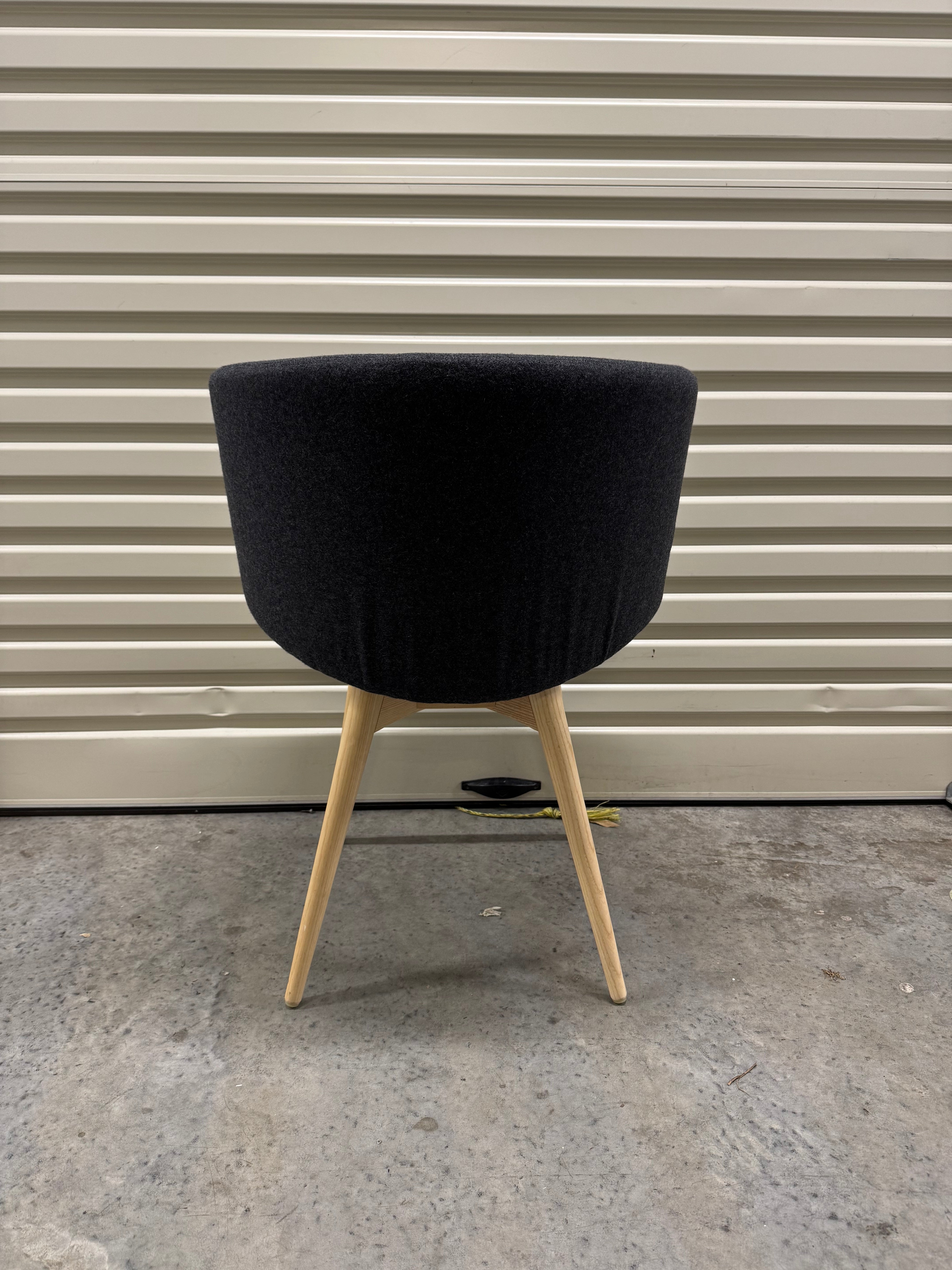 Sonny Tub Chair – Charcoal Wool Fabric with Oak Legs