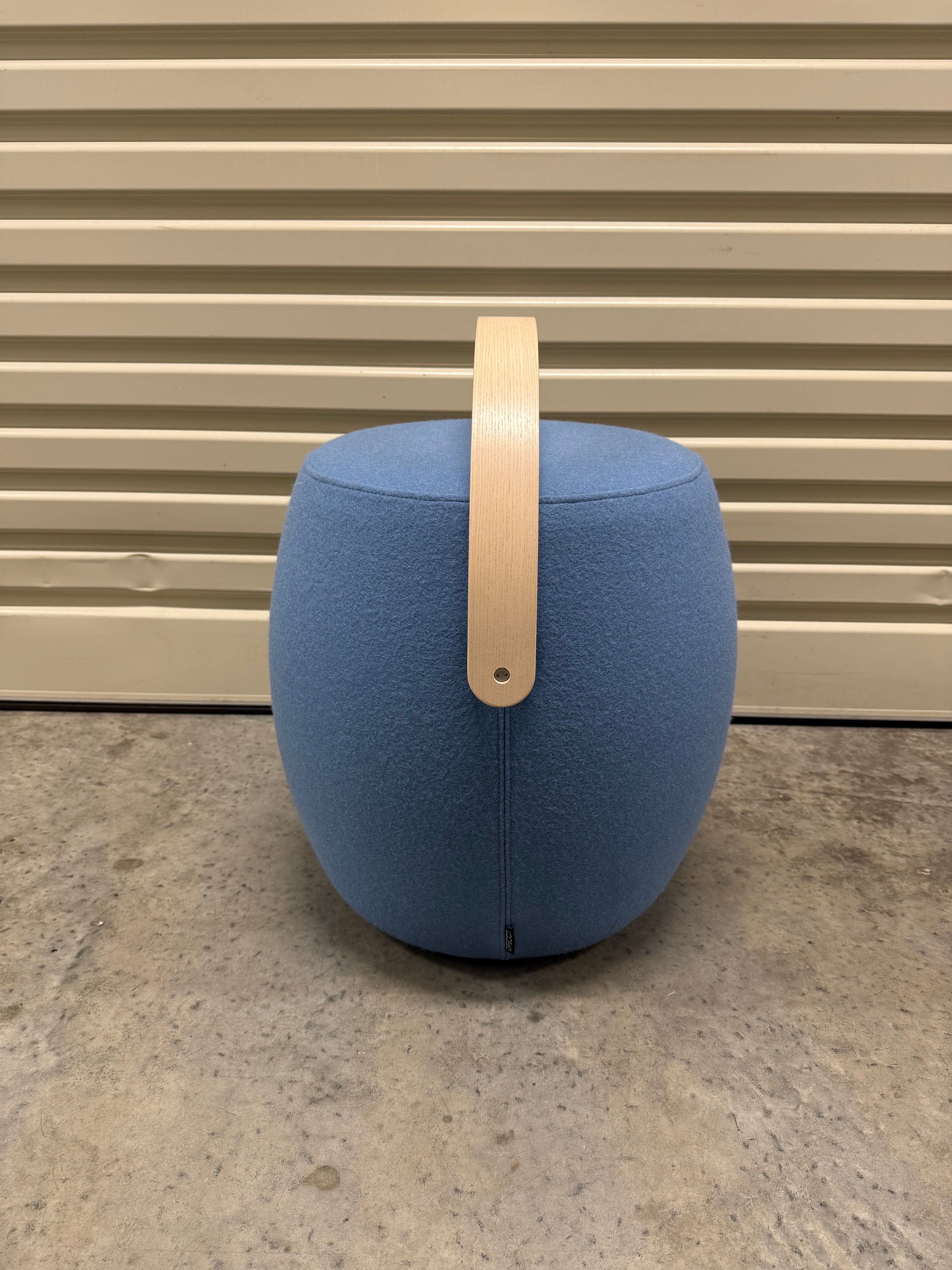 Offecct Carry On Ottoman with Wood Handle – Blue