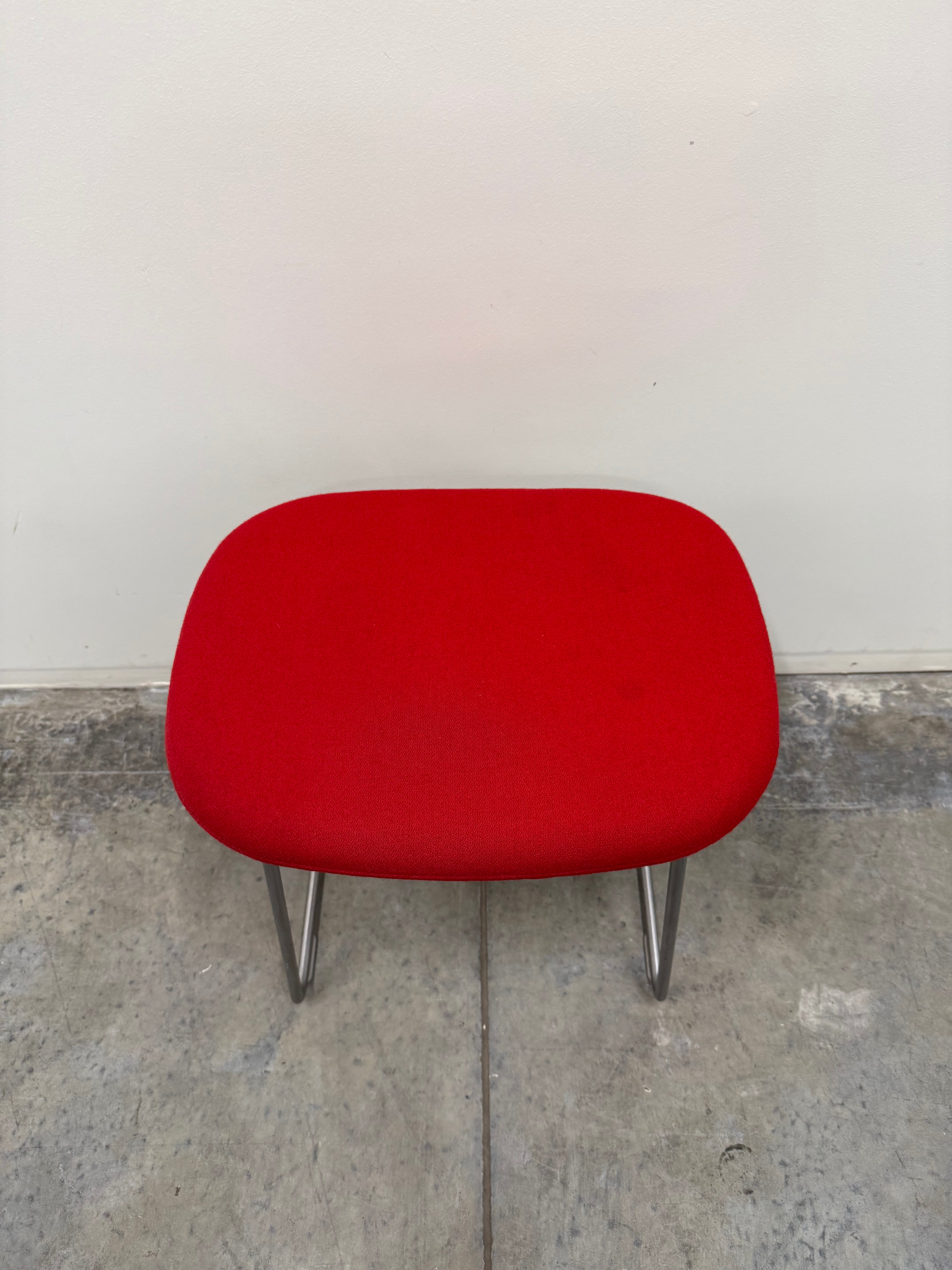 Cappellini Low Stool – Red Upholstery with Sled Base | Italian Design