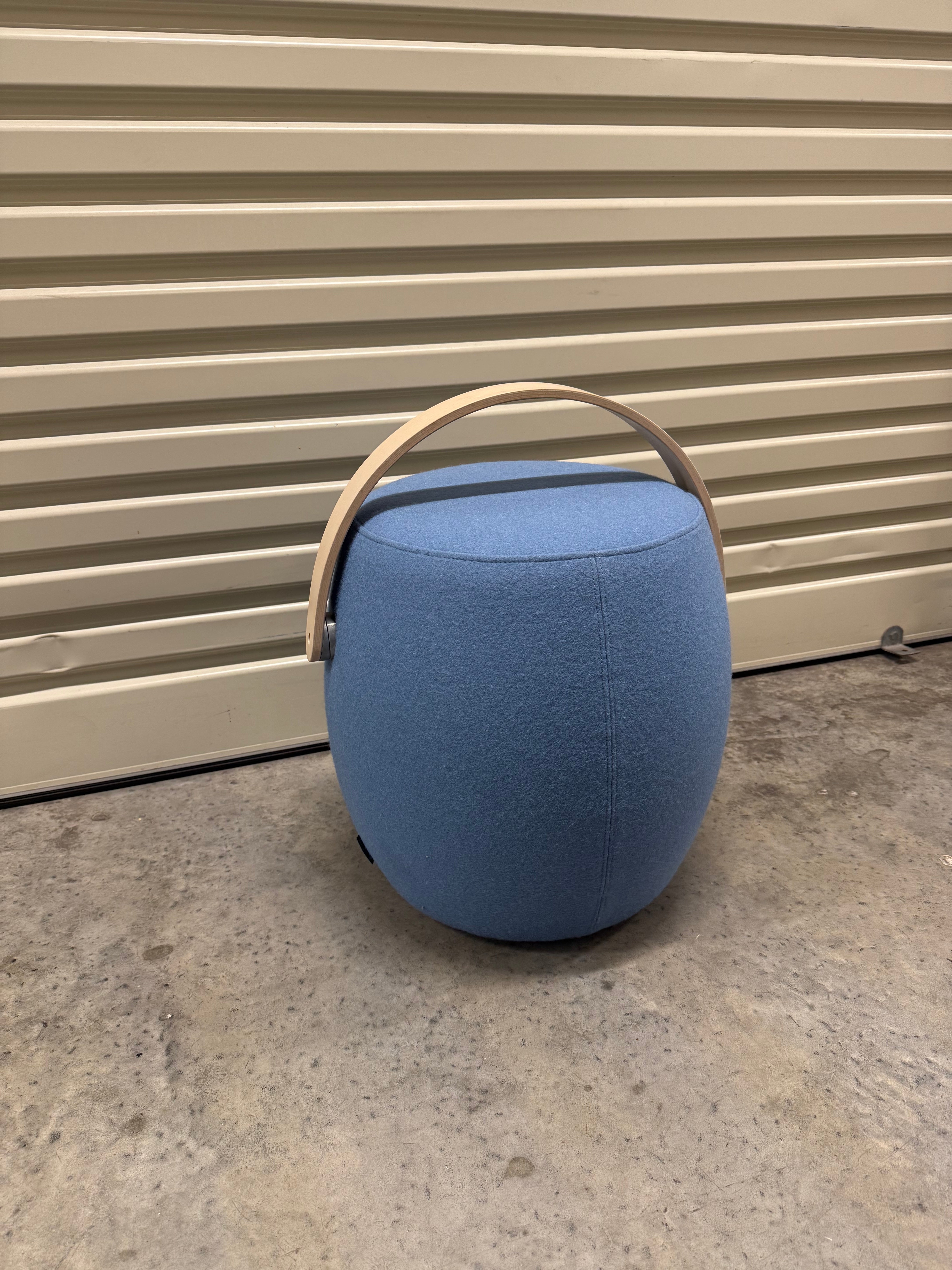 Offecct Carry On Ottoman with Wood Handle – Blue