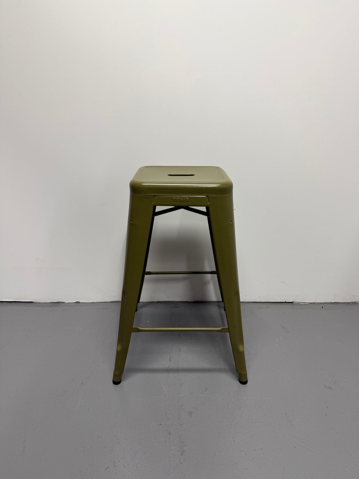 Tolix H75 Bar Stool by Xavier Pauchard – Olive Green