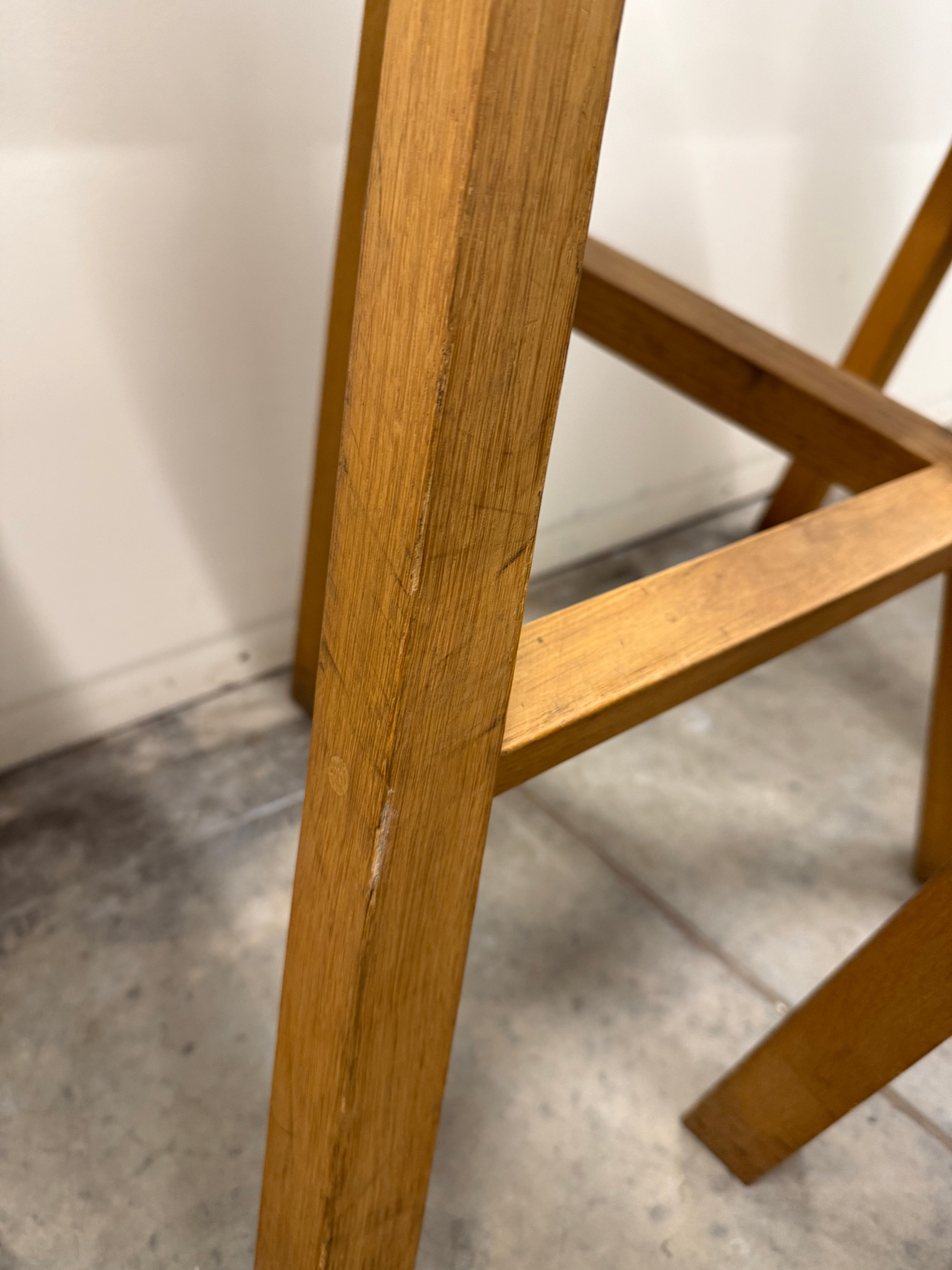 Heidi Bar Stool by Established & Sons – Black Saddle Seat with Solid Oak Base