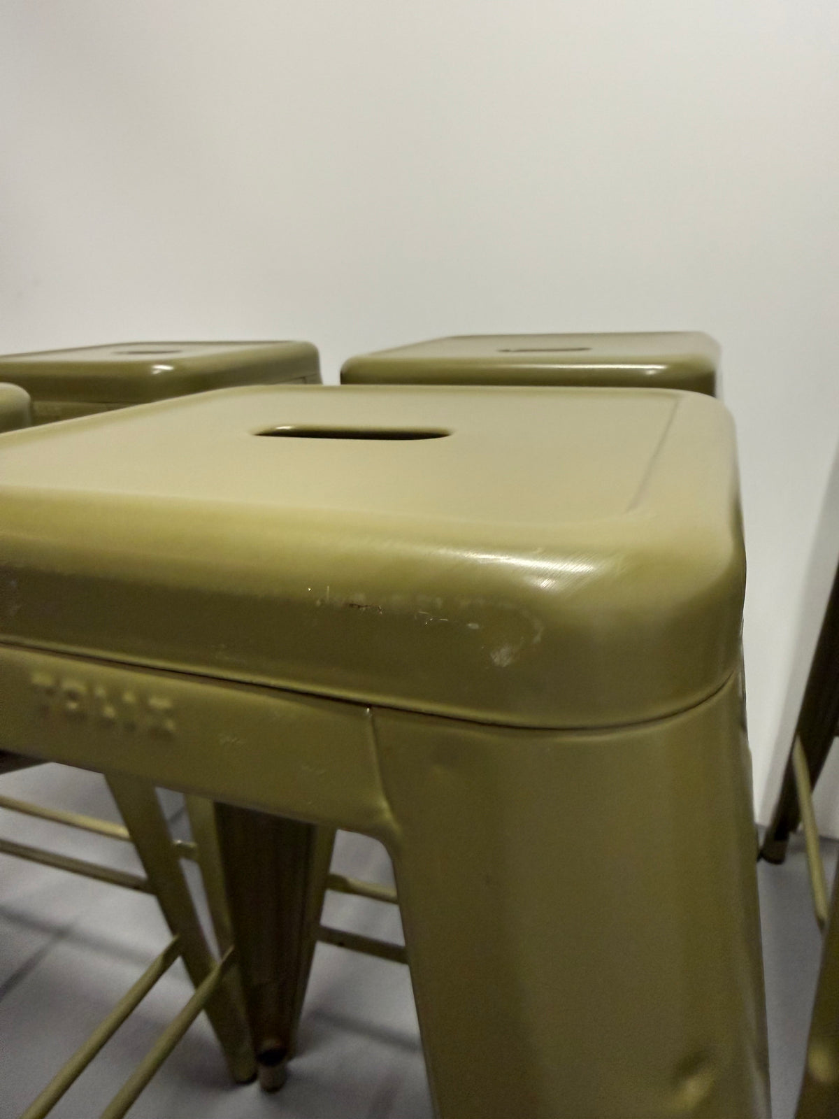 Tolix H75 Bar Stool by Xavier Pauchard – Olive Green