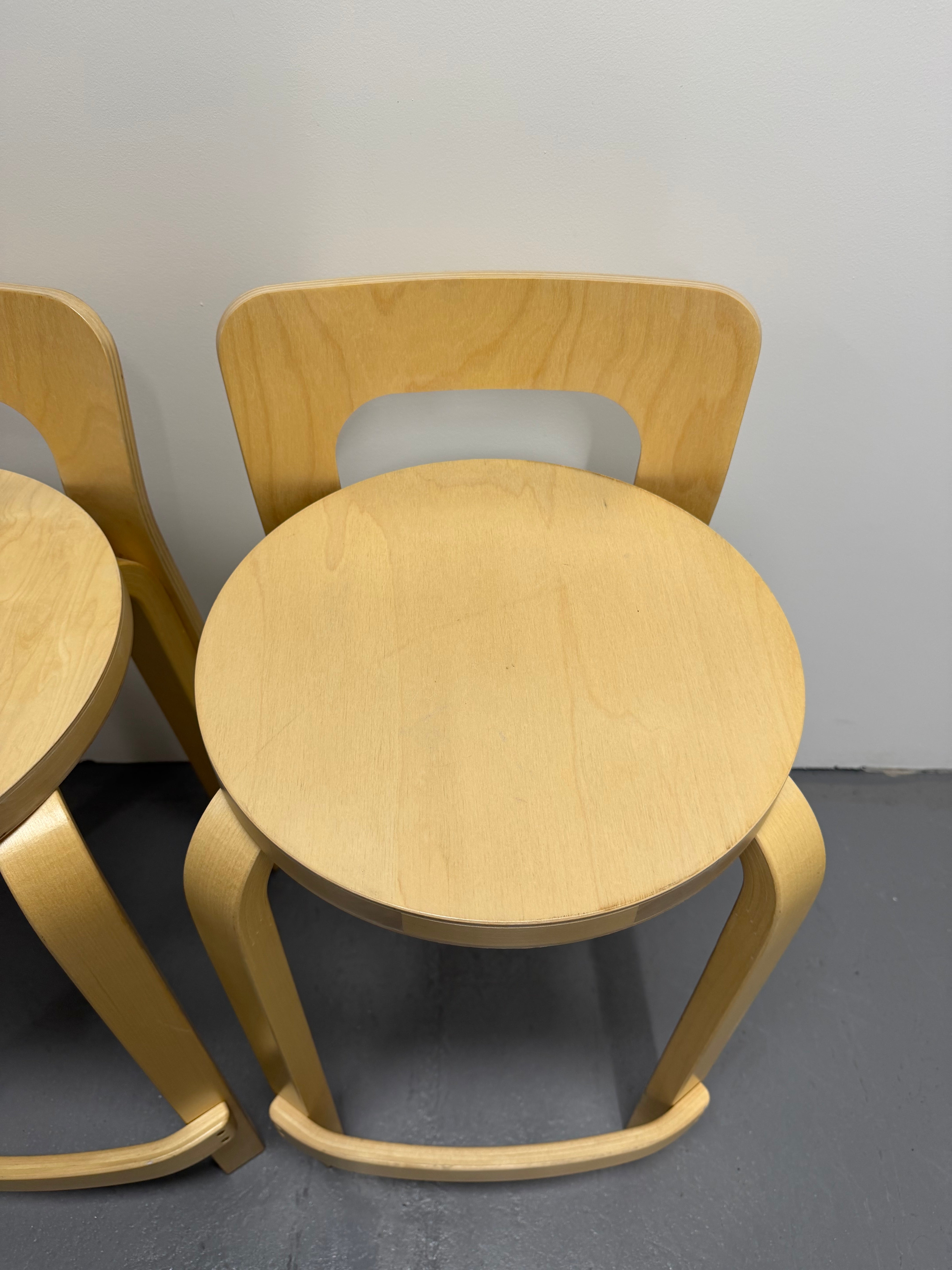 Artek Low Bar Stool K65 by Alvar Aalto – Natural Birch