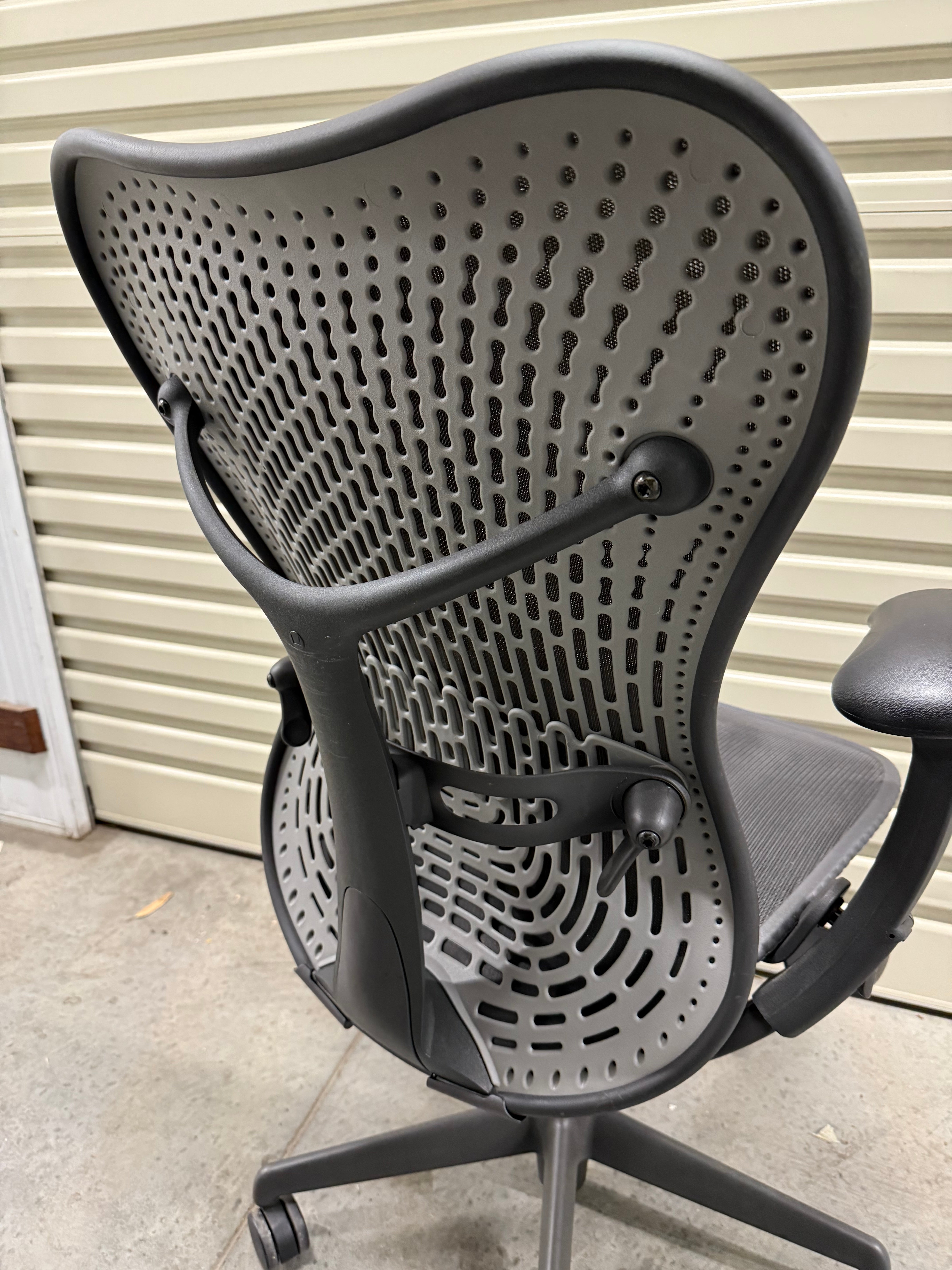 Herman Miller Mirra Office Chair with Armrest, Butterfly Back- Black/Black