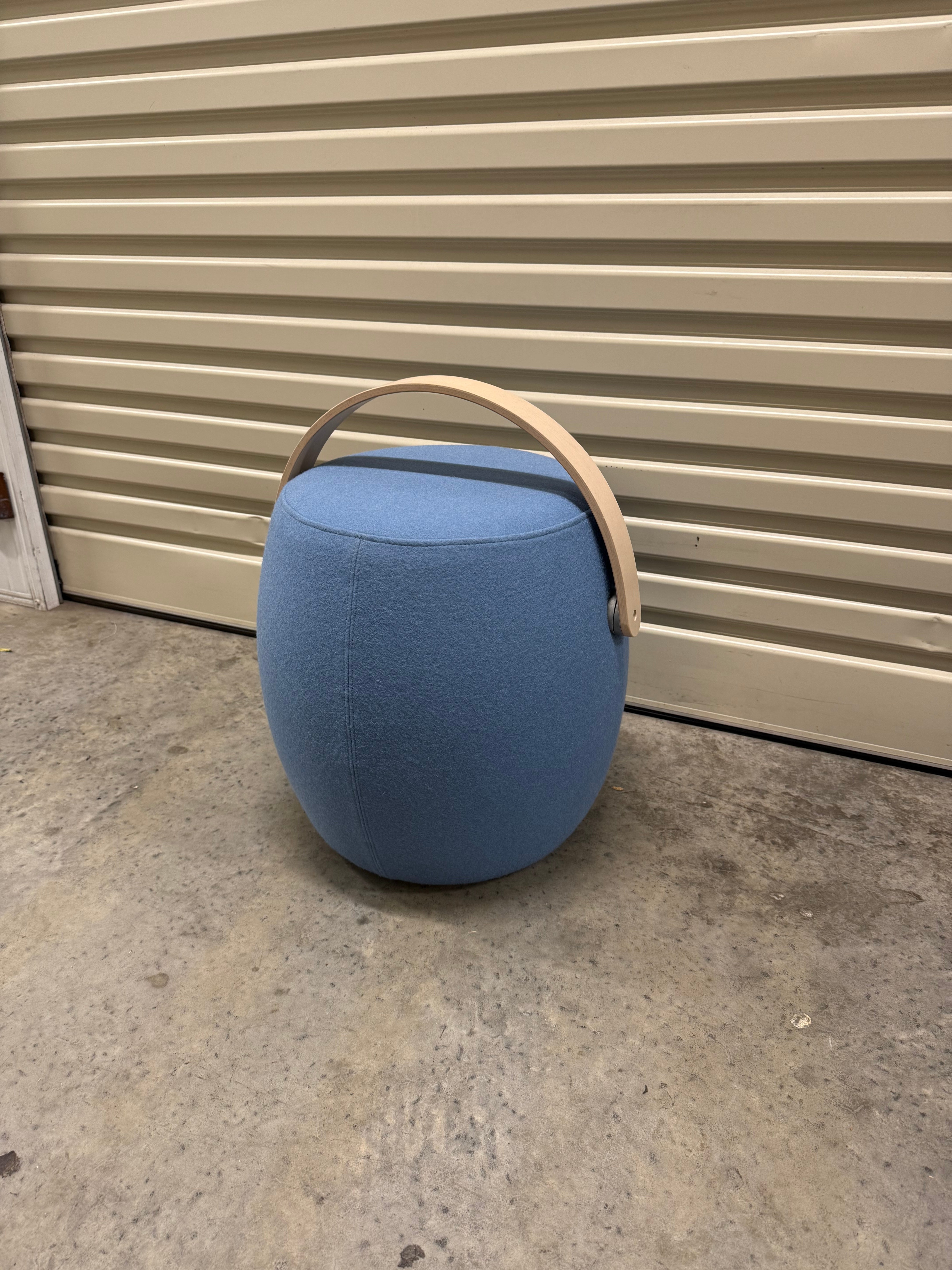 Offecct Carry On Ottoman with Wood Handle – Blue