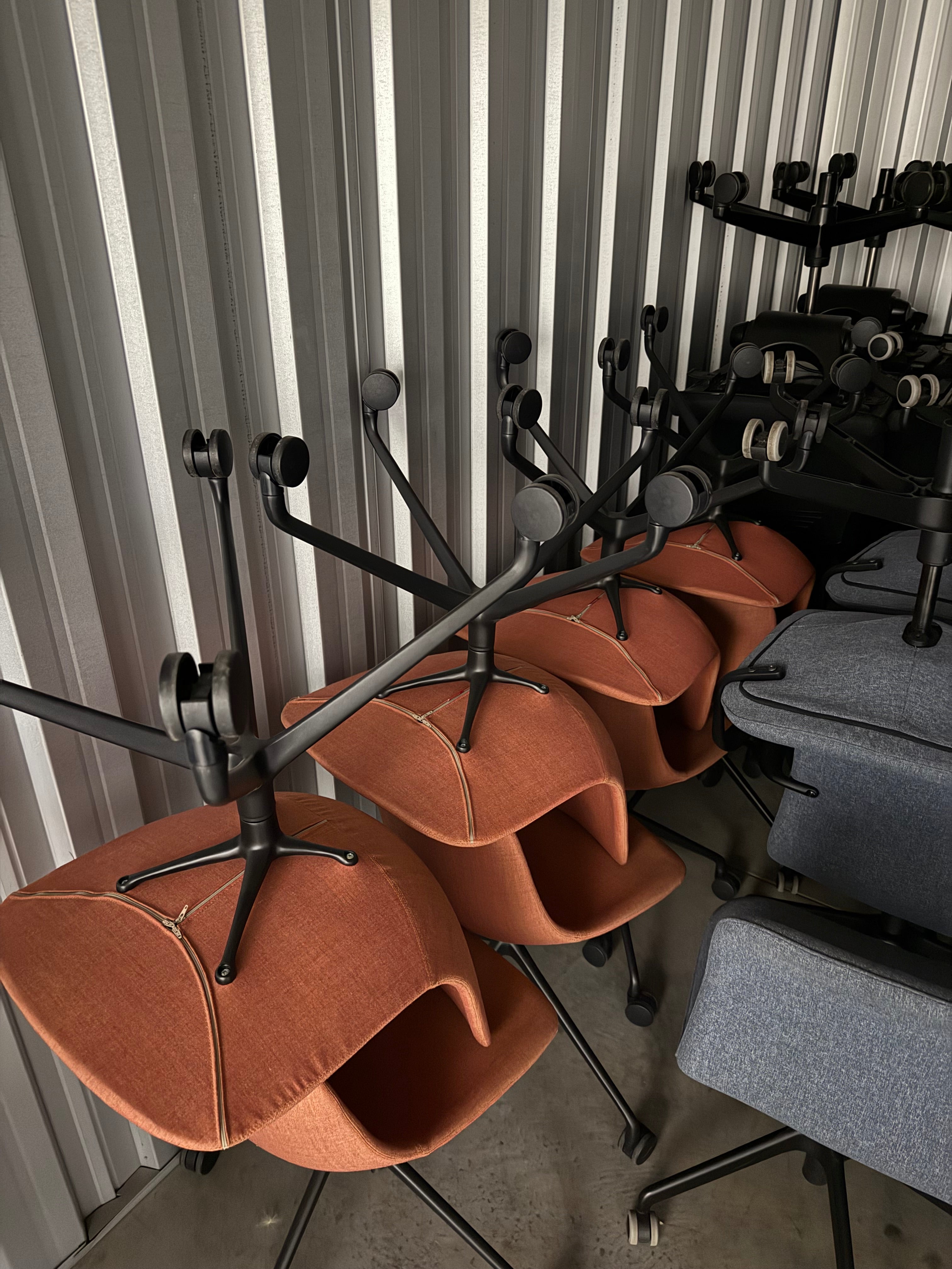 Infinity Pure Loop Mono Chair – Orange Fabric / 4-Star Aluminium Base on Castors