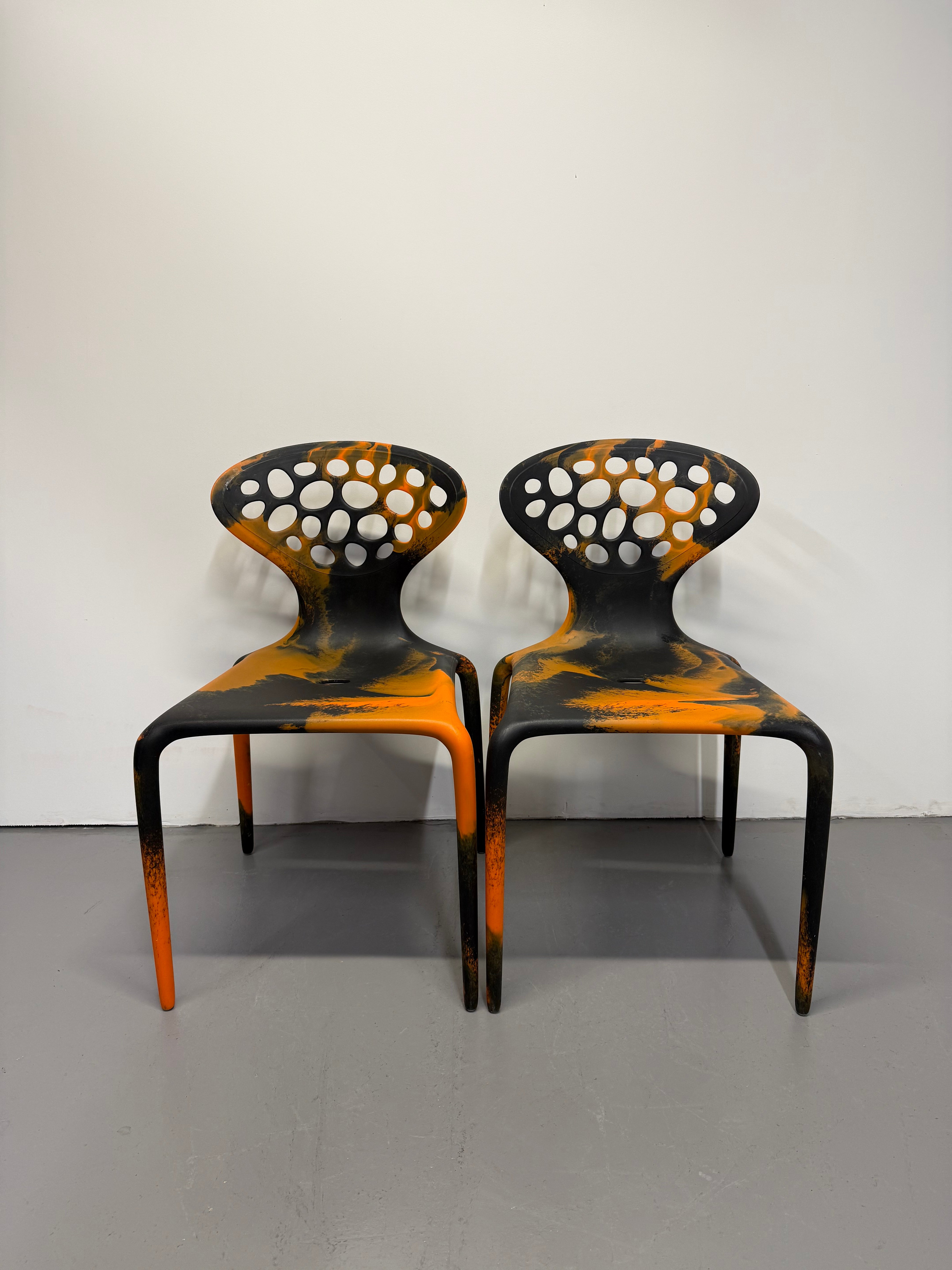 Moroso Supernatural Chair by Ross Lovegrove – Bi-Colour Black/Orange (2005)