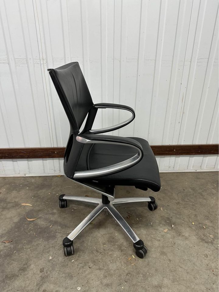 Wilkhahn Executive Office Chair Black Leather Modus 283/7 Office Swivel Task Chair