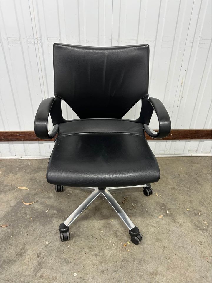 Wilkhahn Executive Office Chair Black Leather Modus 283/7 Office Swive ...