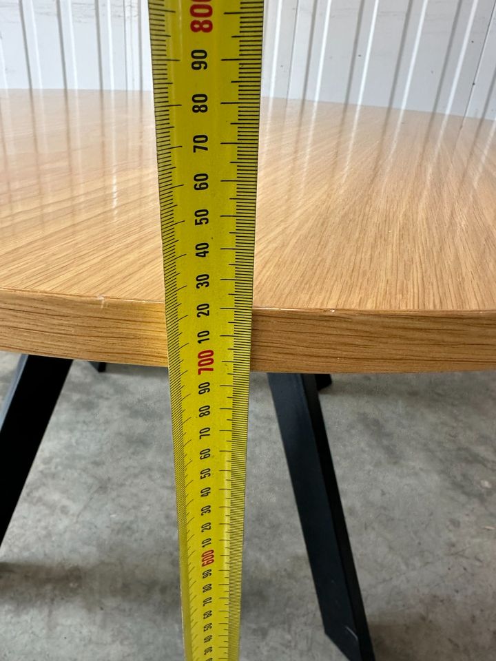 Premium Round Timber Table with Powder-Coated Legs – Ideal for Home or Office Spaces