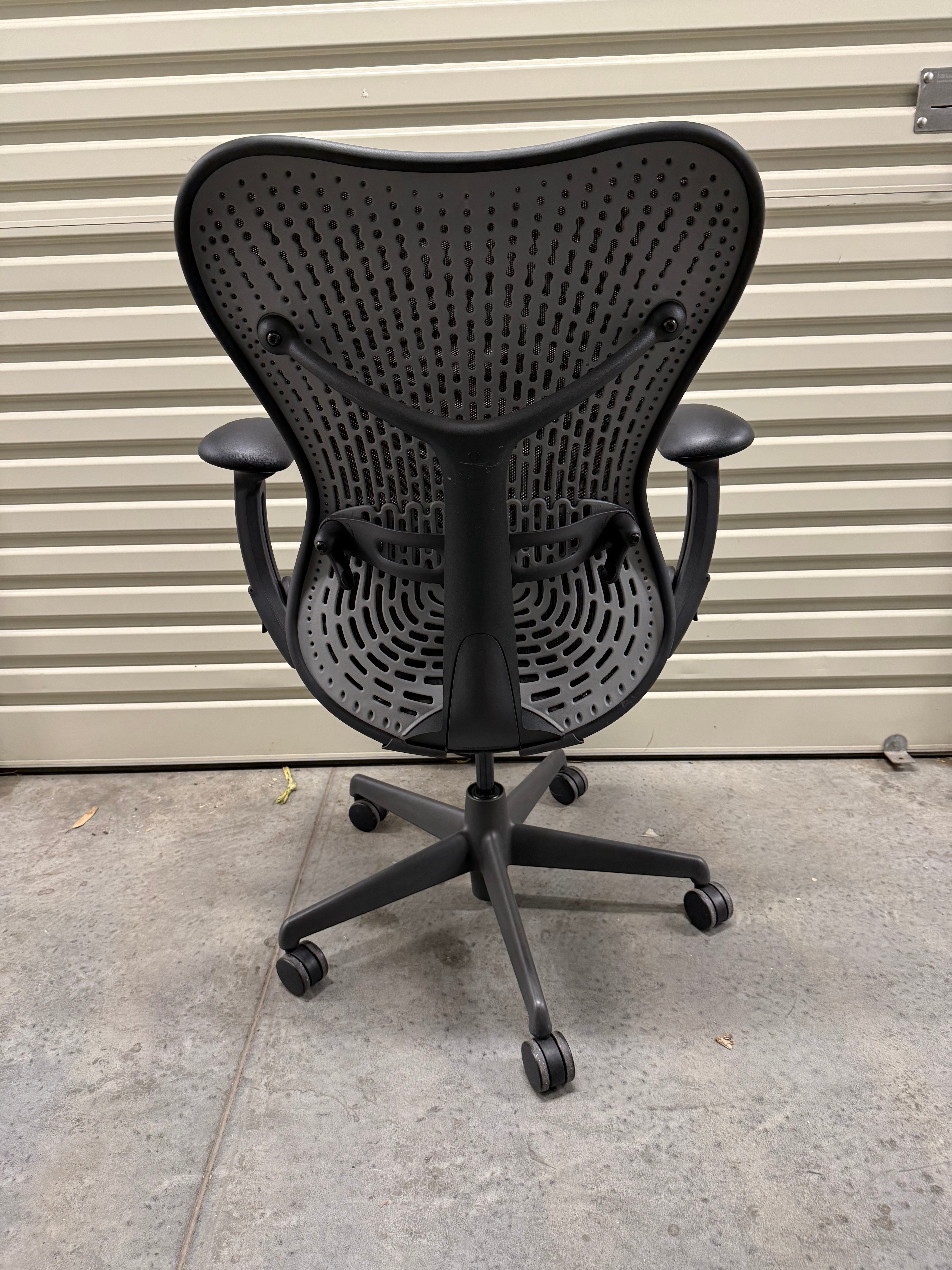 Herman Miller Mirra Office Chair with Armrest, Butterfly Back- Black/Black