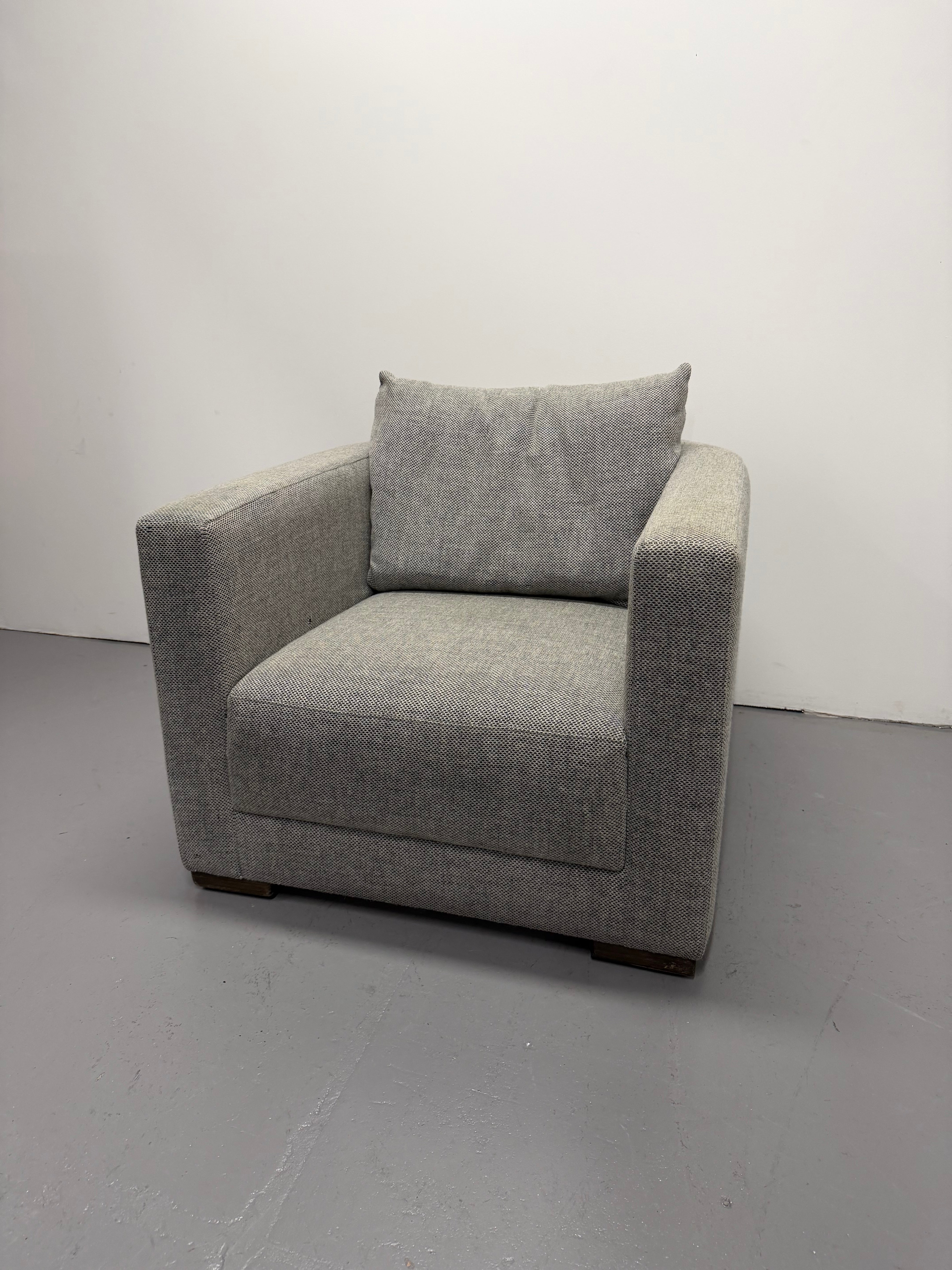 Jardan Oscar Tub Arm Chair – Grey Fabric Upholstery