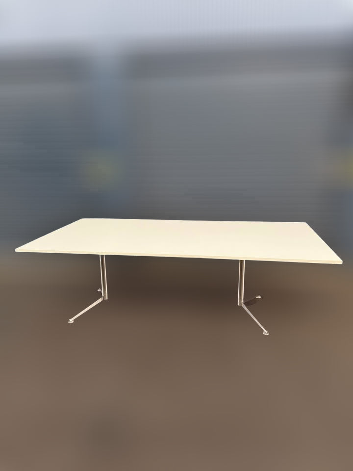 Large White Office Boardroom Table - 2400x1200mm