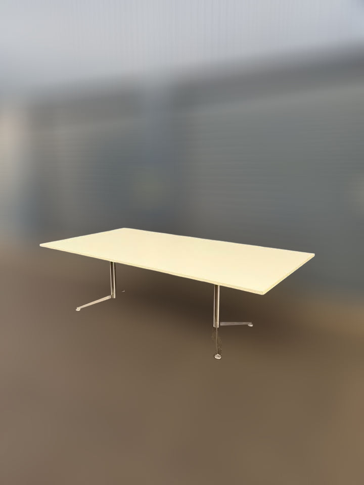 Large White Office Boardroom Table - 2400x1200mm