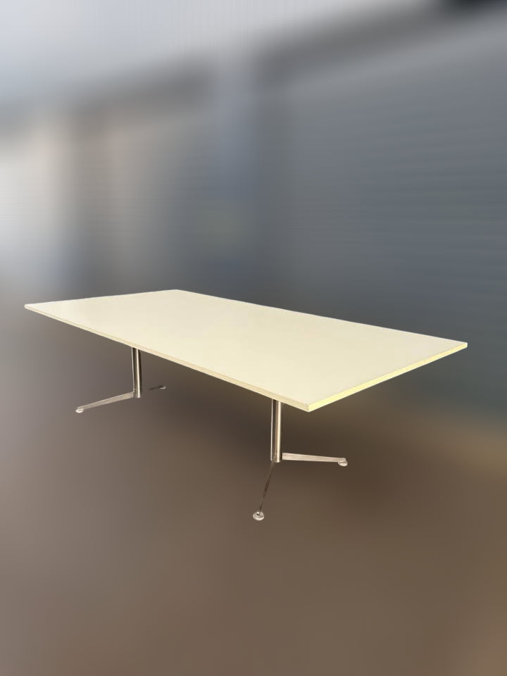 Large White Office Boardroom Table - 2400x1200mm