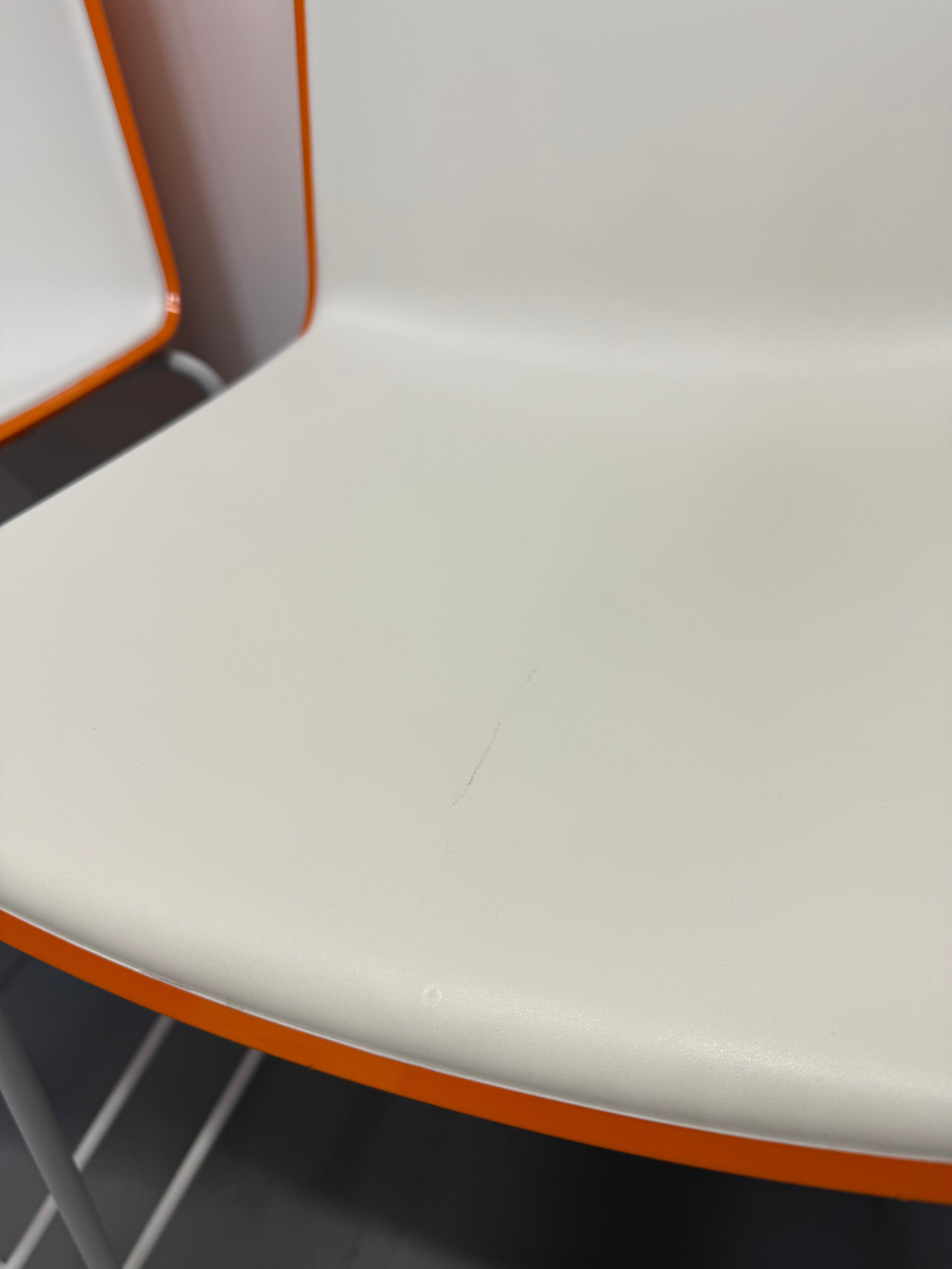 Pedrali Tweet Barstool - Orange & White with White Frame