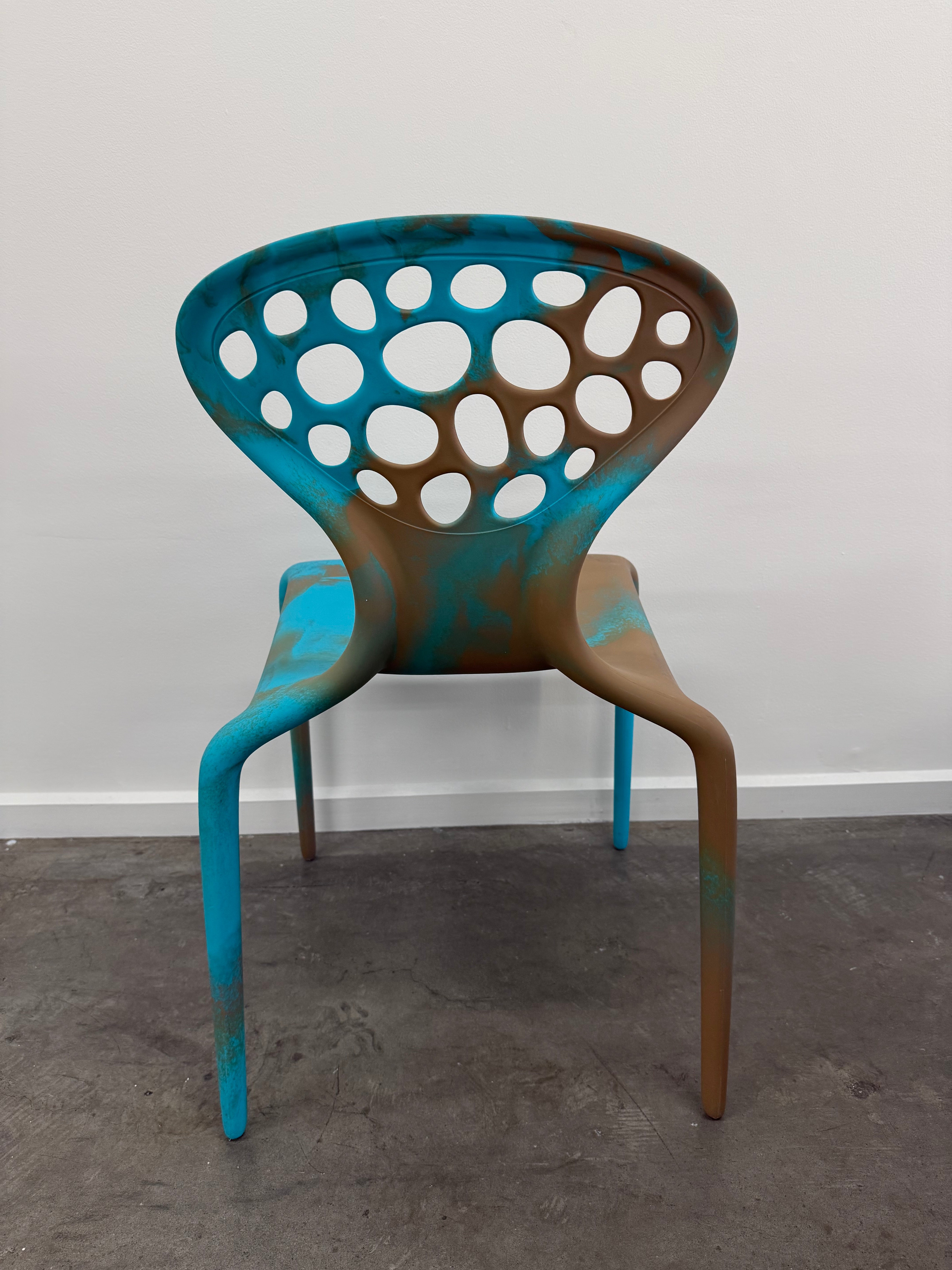 Moroso Supernatural Chair by Ross Lovegrove – Bi-Colour Turquoise/Cappuccino (2005)