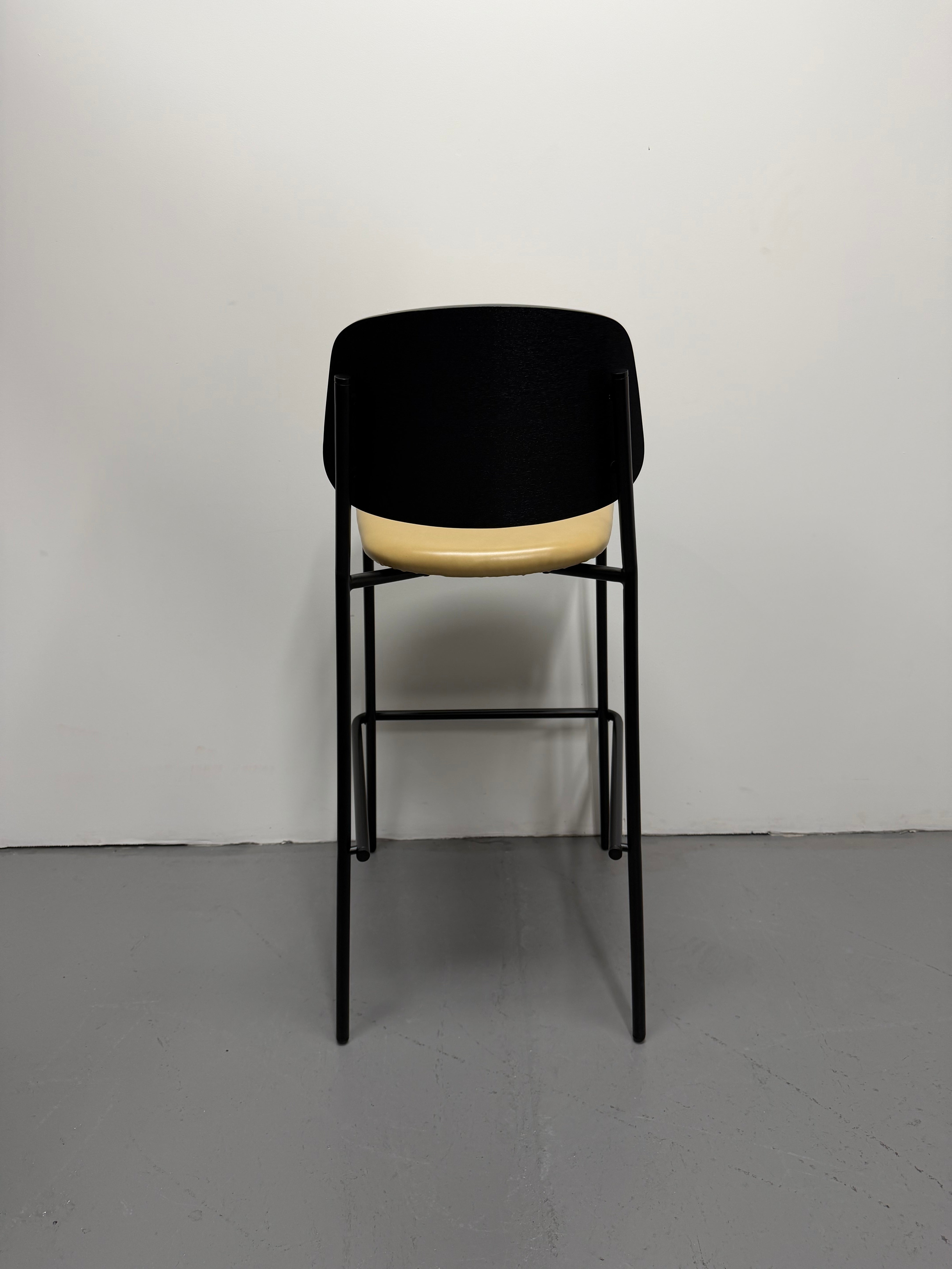 Platform Barstool by m.a.d – Tan Upholstered Seat