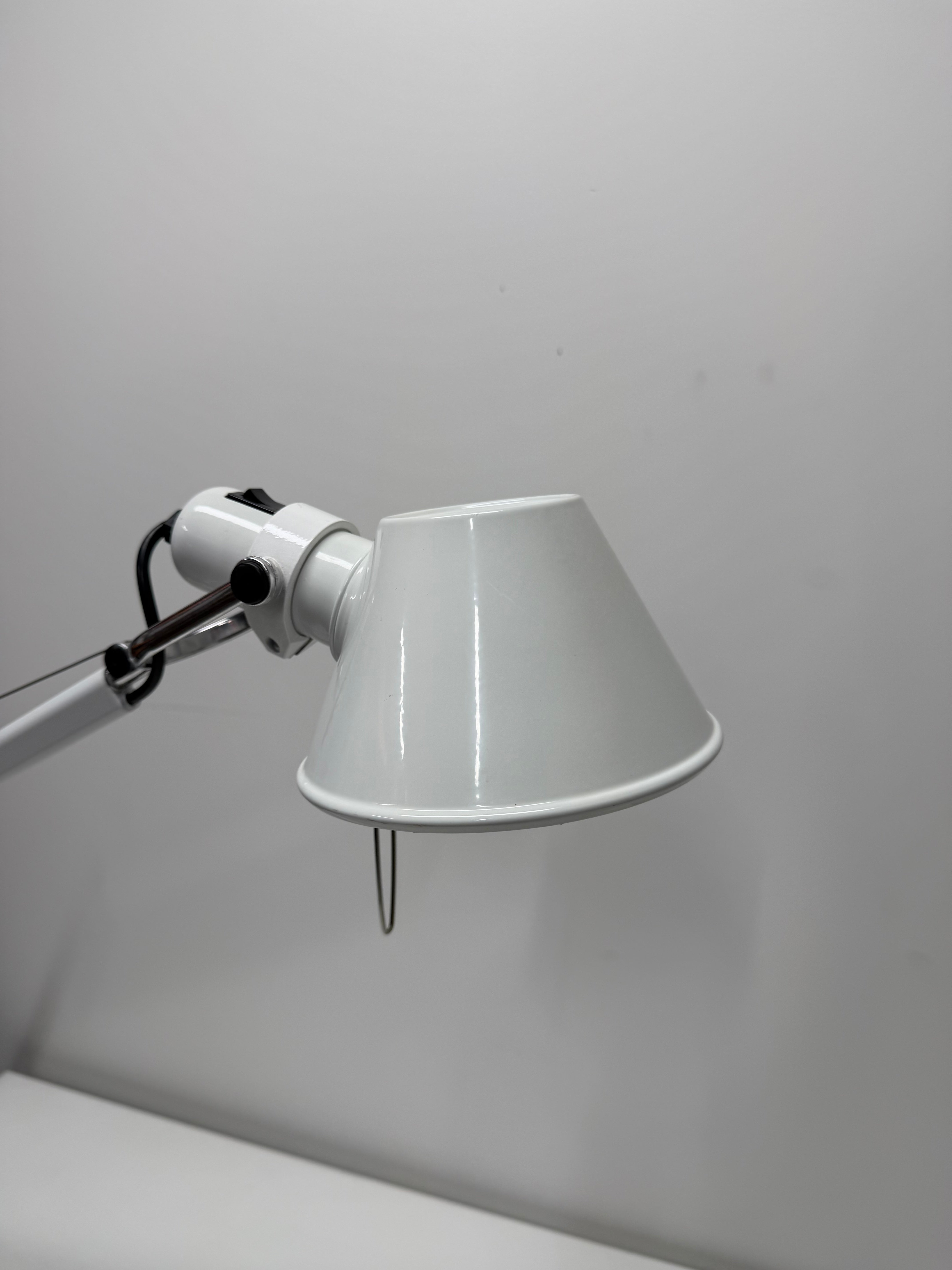 Artemide Tolomeo Mini Desk Lamp White - Clamp Mount | De Lucchi & Fassina