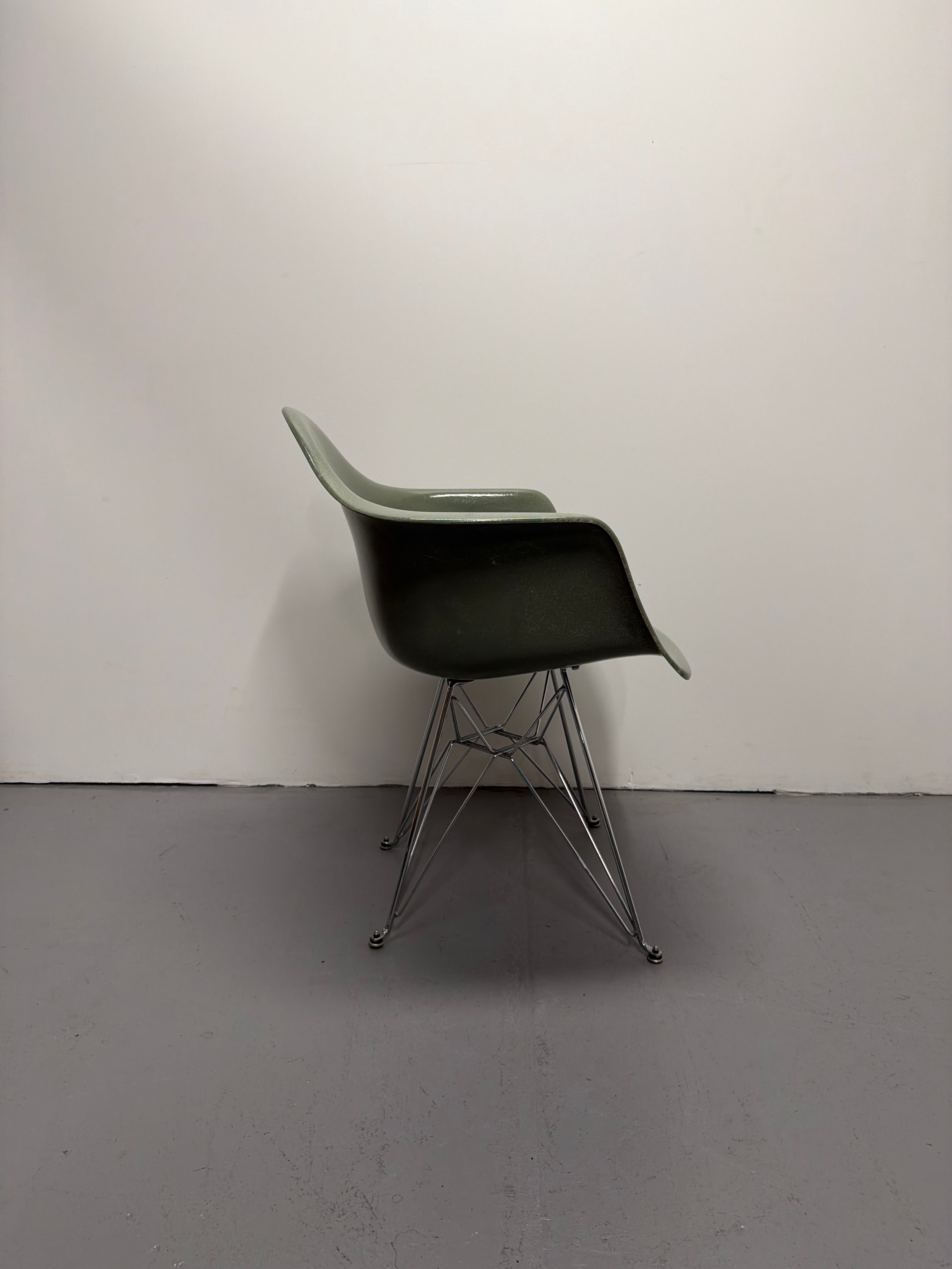 Modernica Fibreglass Arm Shell Chair Eames style | Sage Green