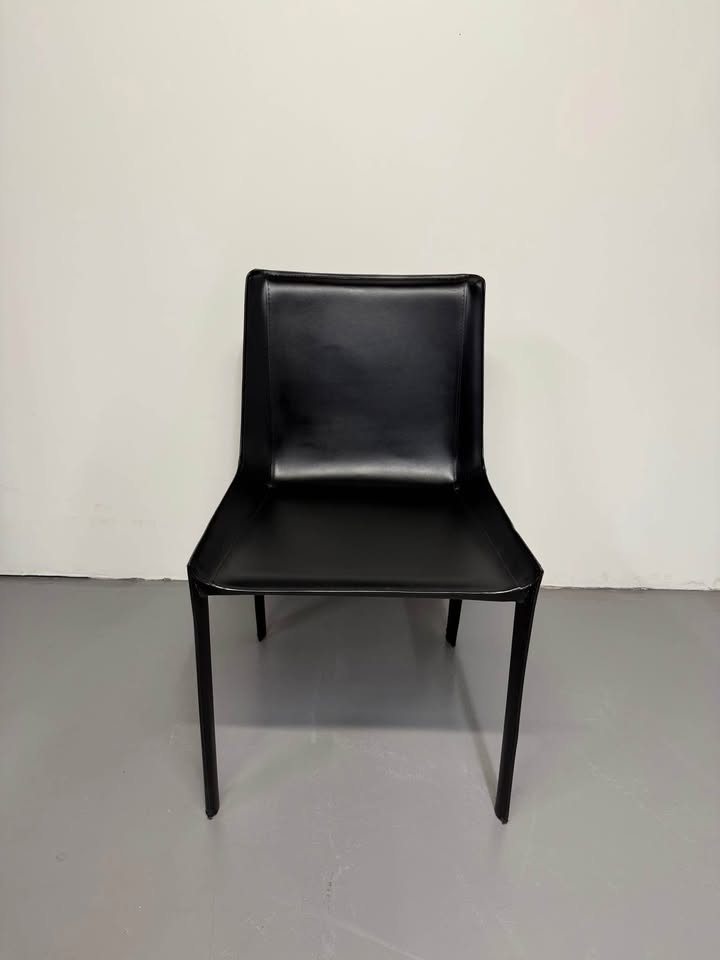 Globe West Leather Carlo Dining Chair - Jet Black