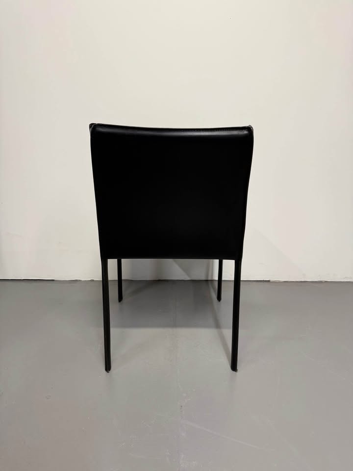 Globe West Leather Carlo Dining Chair - Jet Black