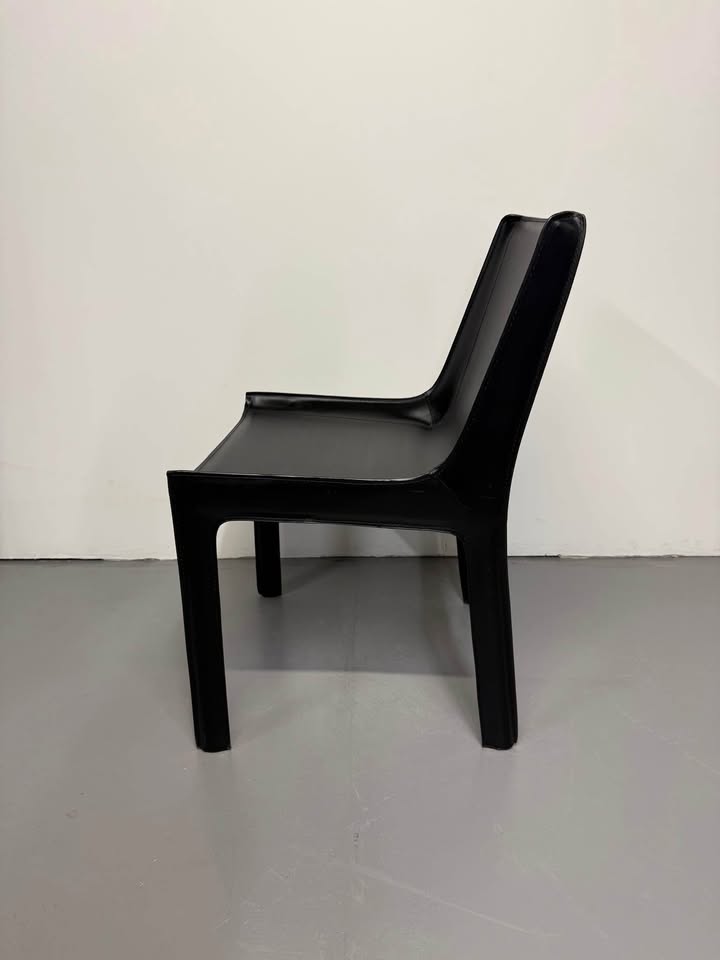 Globe West Leather Carlo Dining Chair - Jet Black