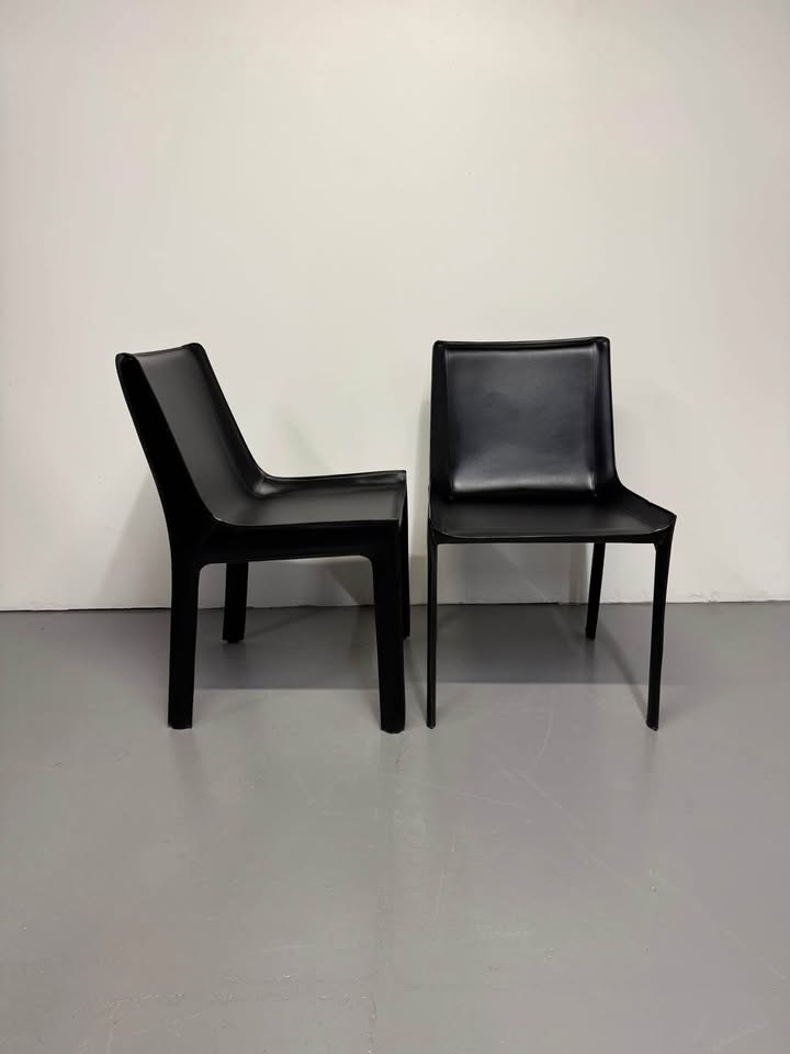Globe West Leather Carlo Dining Chair - Jet Black