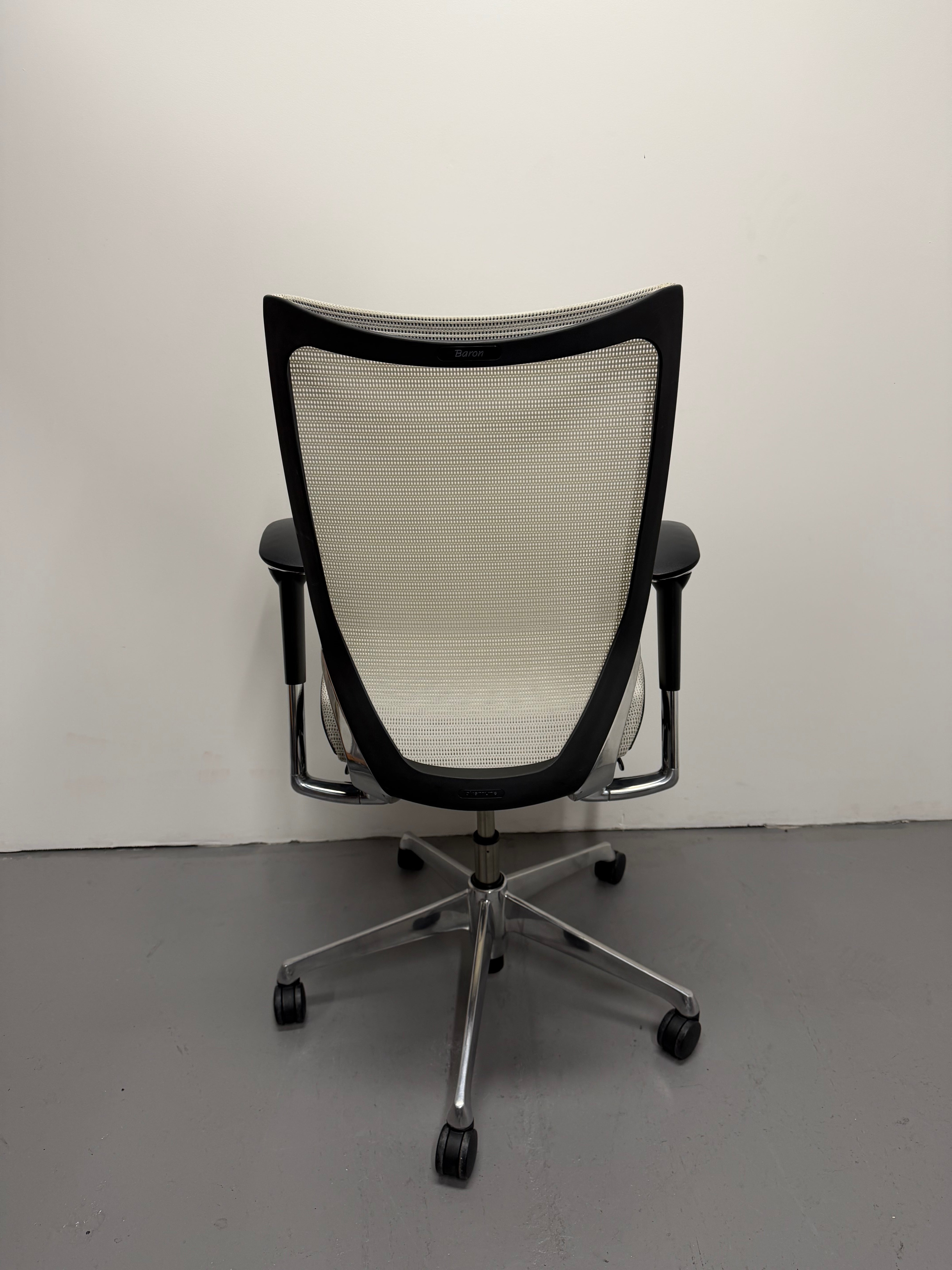 Okamura Baron Office Chair – Light Mesh Seat & Back / White Finish