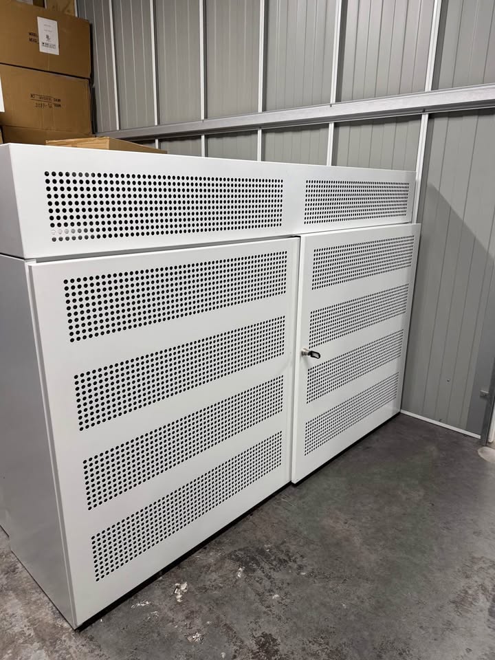 Planex Linea Sliding Door Storage Cabinet - White