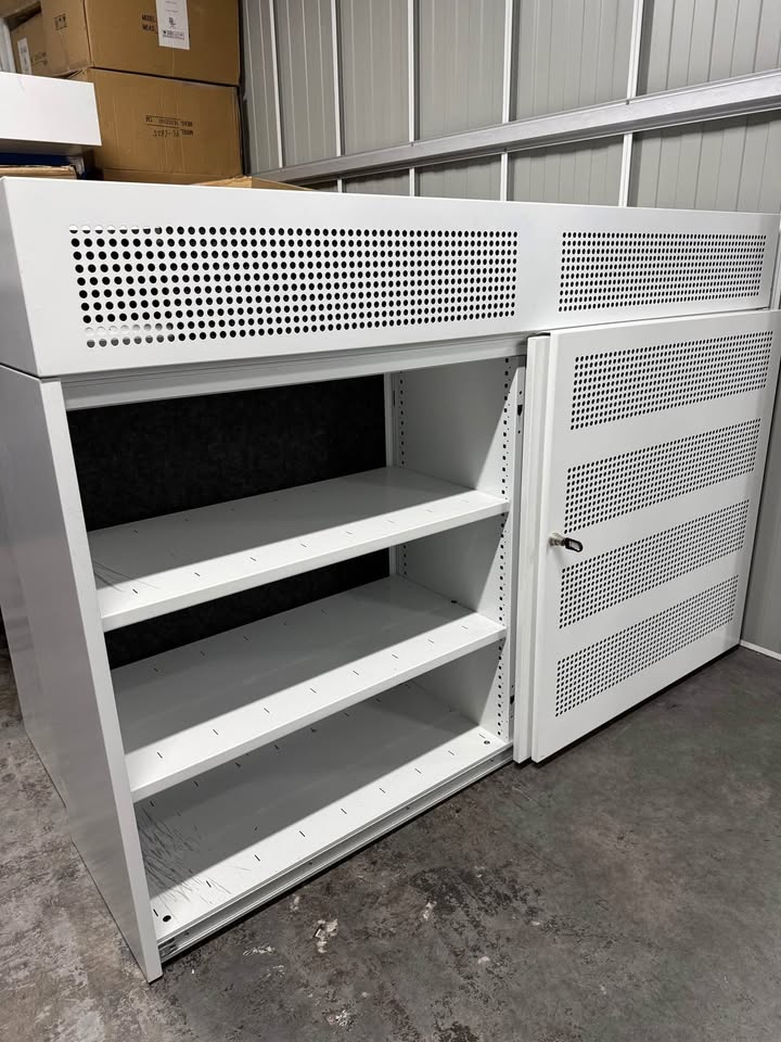 Planex Linea Sliding Door Storage Cabinet - White