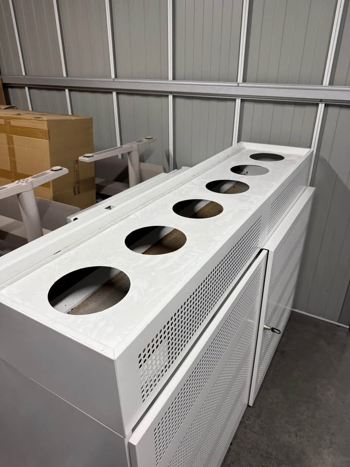 Planex Linea Sliding Door Storage Cabinet - White