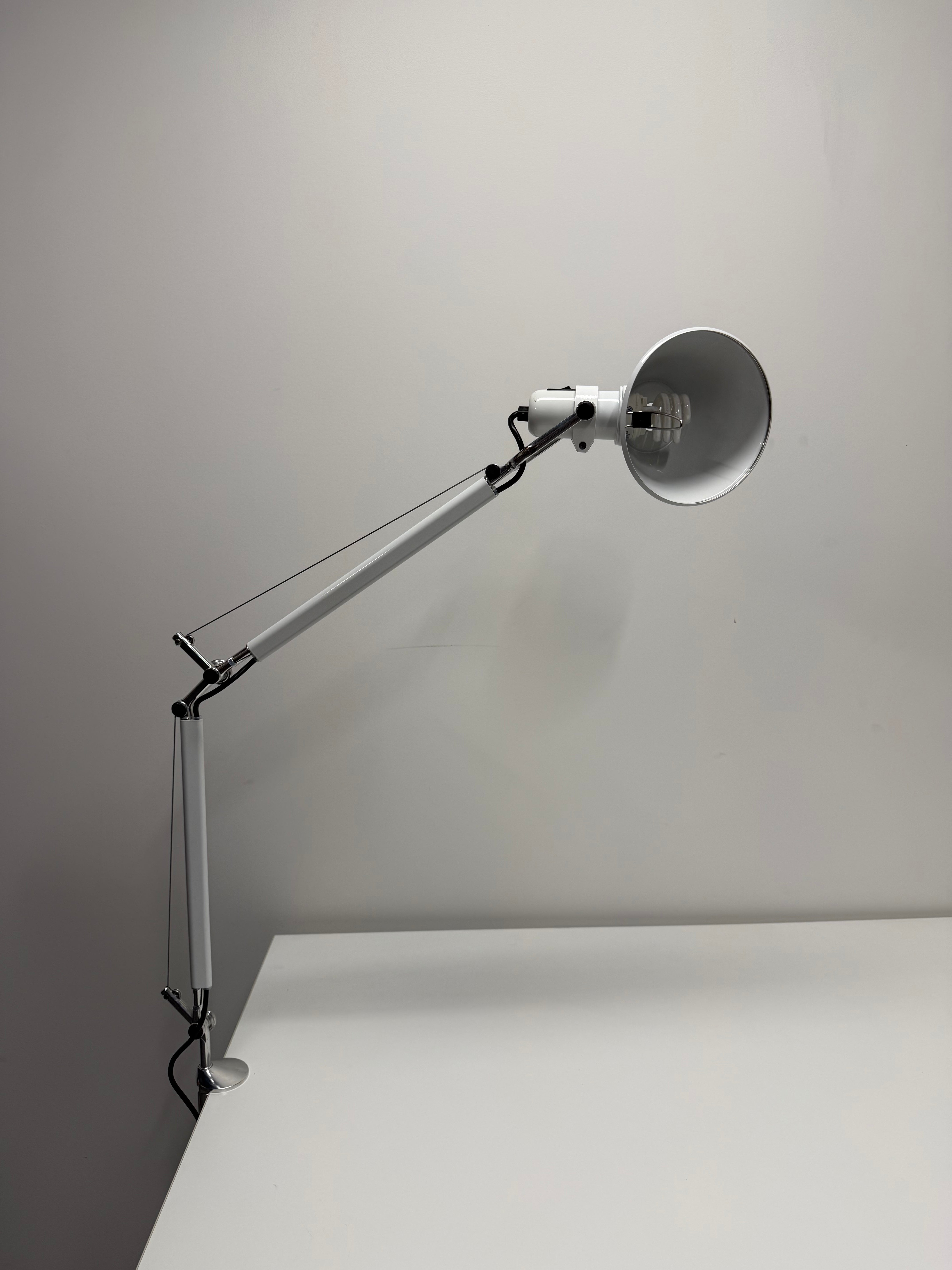 Artemide Tolomeo Mini Desk Lamp White - Clamp Mount | De Lucchi & Fassina