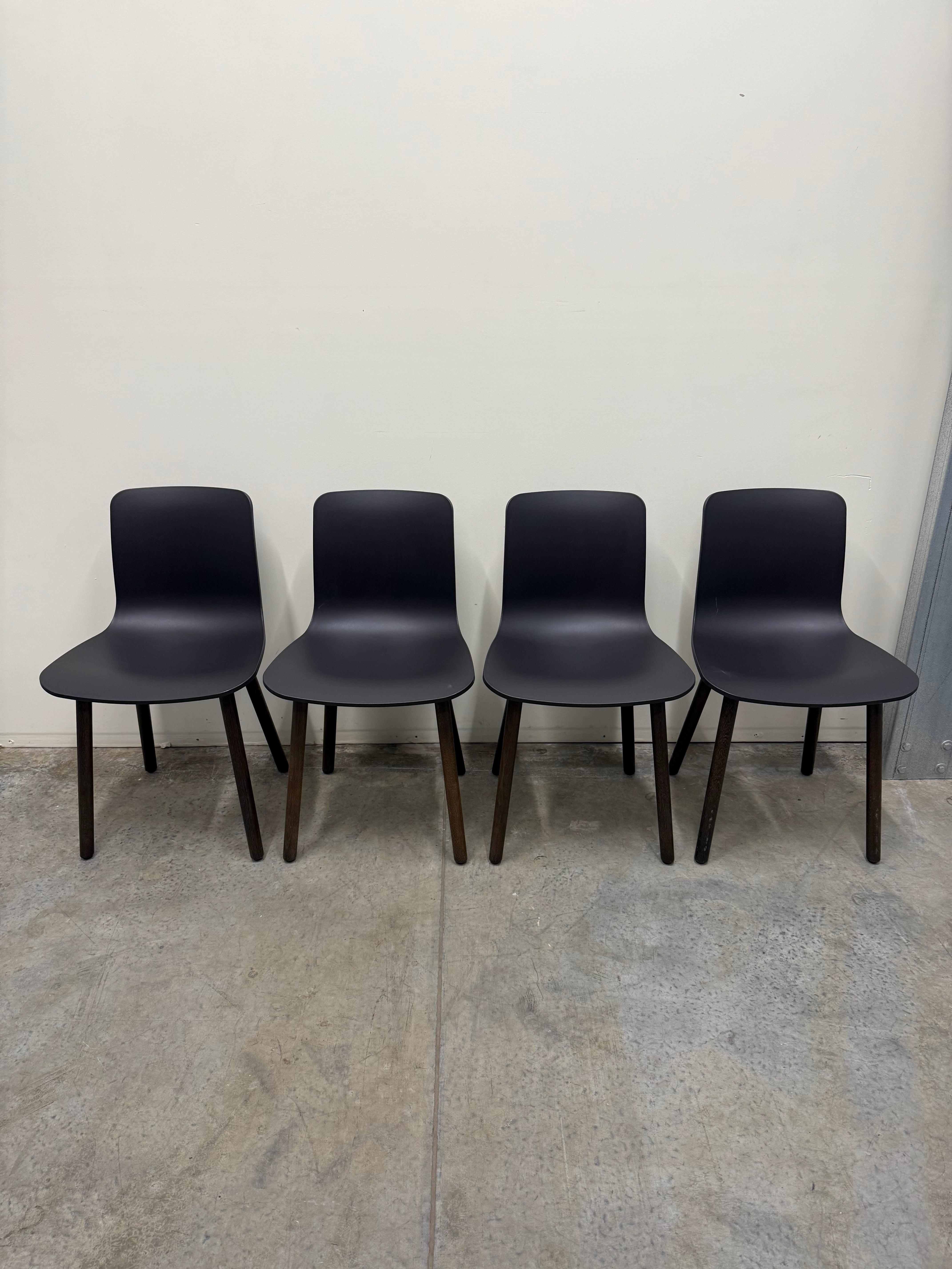 Vitra HAL Wood Chair by Jasper Morrison – Black Seat with Dark Oak Legs