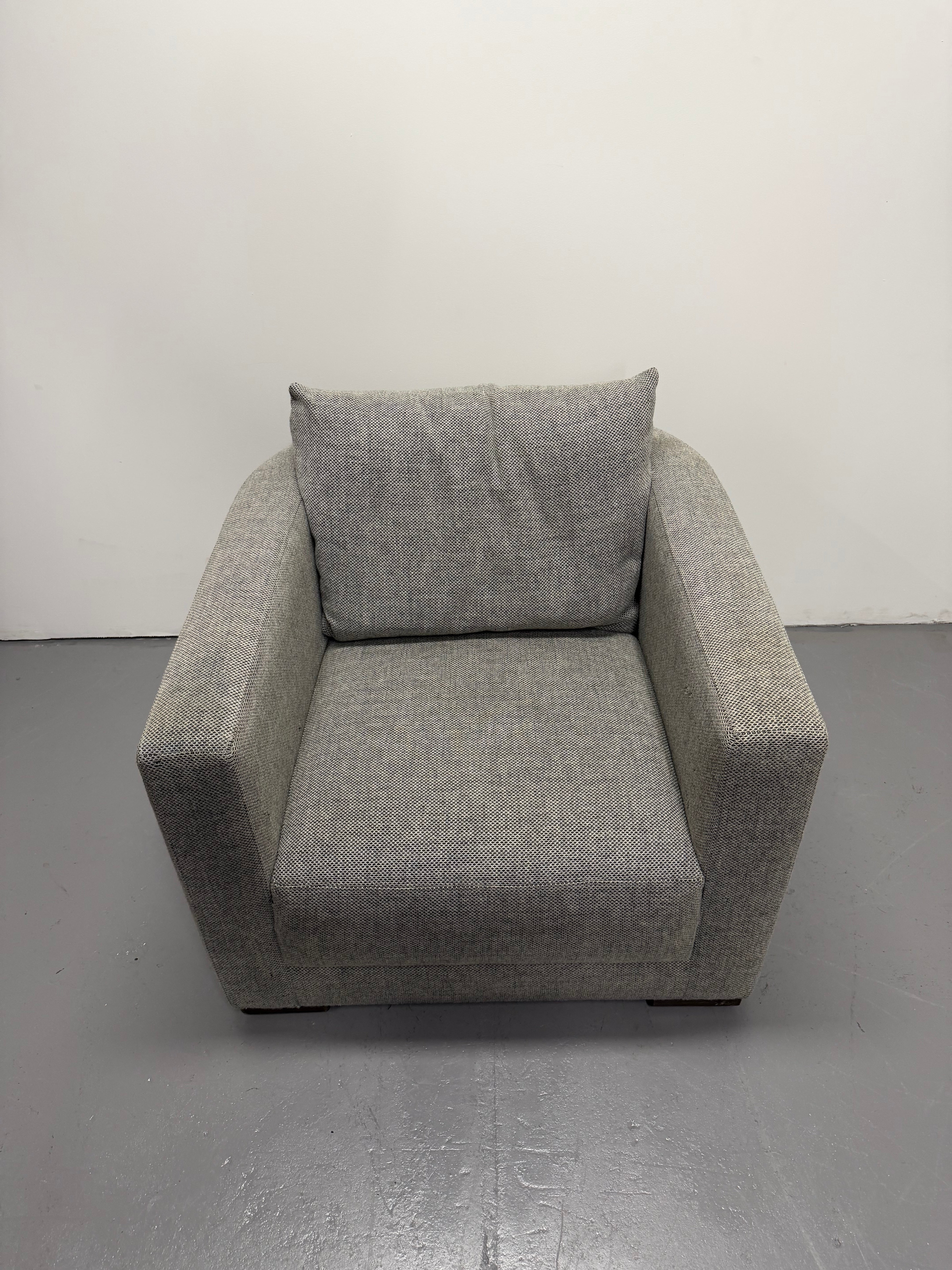 Jardan Oscar Tub Arm Chair – Grey Fabric Upholstery