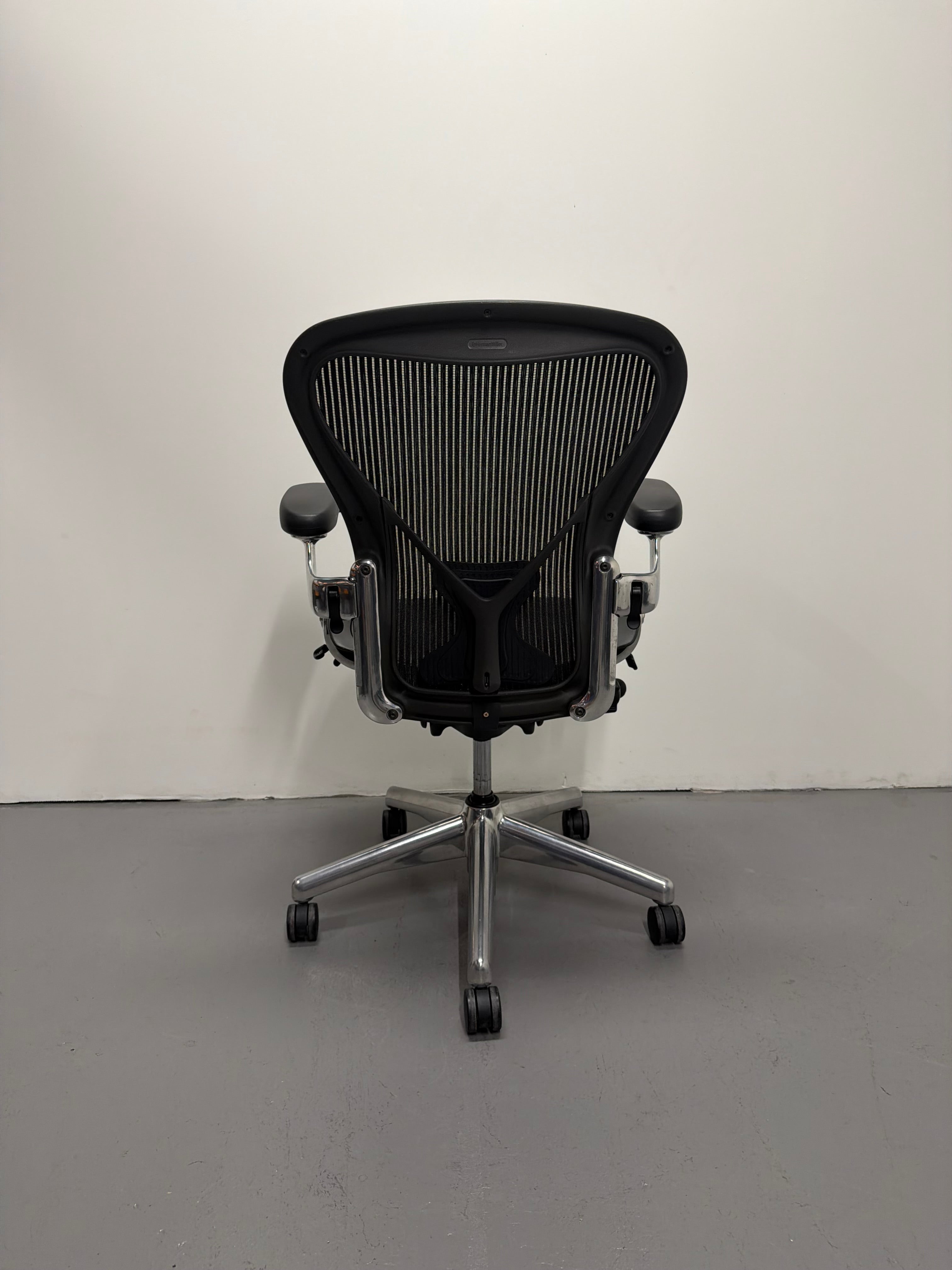 Herman Miller Aeron Chair with arms - Size B - Custom Chrome Base