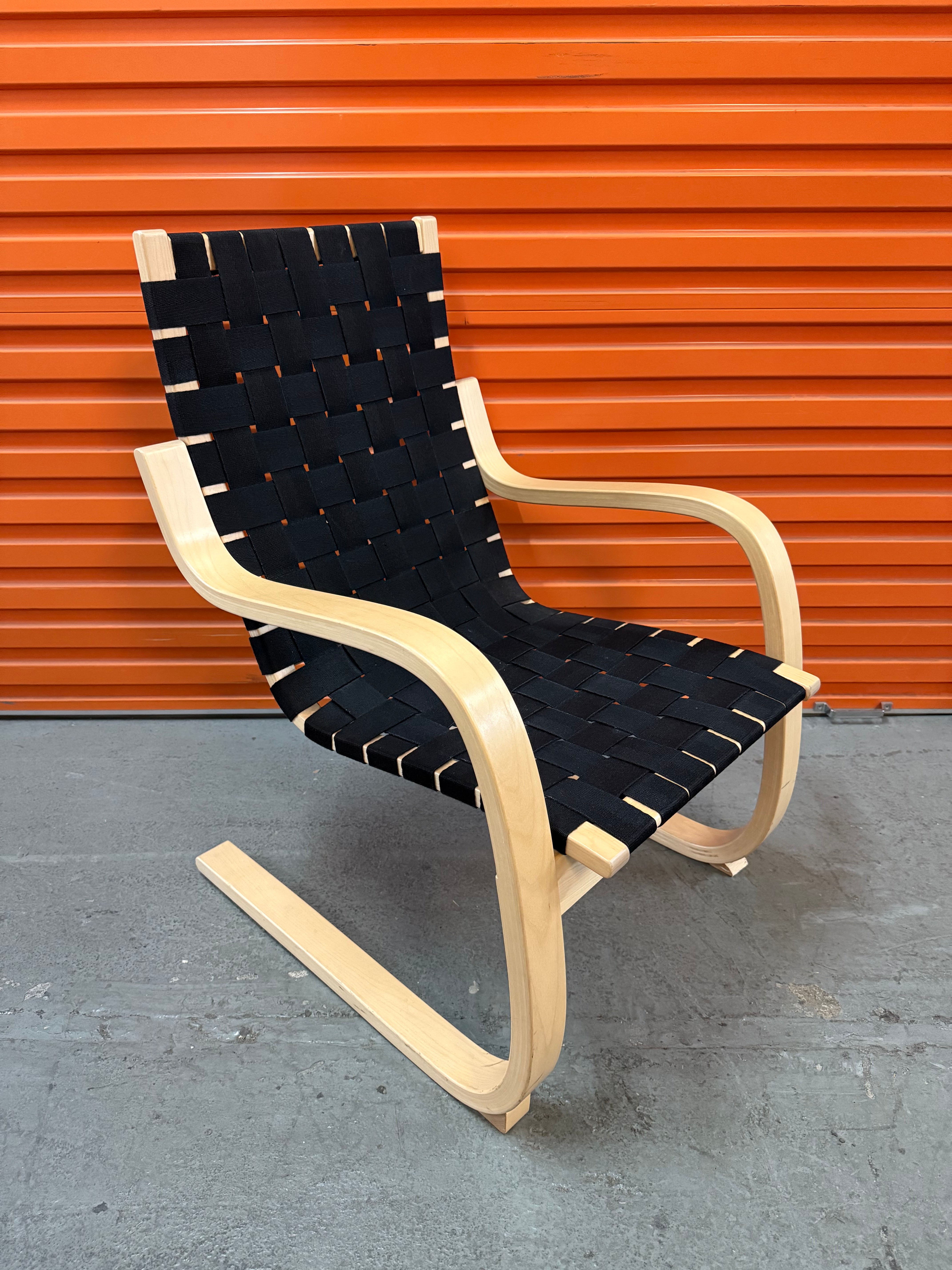Artek Aalto Armchair 406 – Birch / Black Webbing