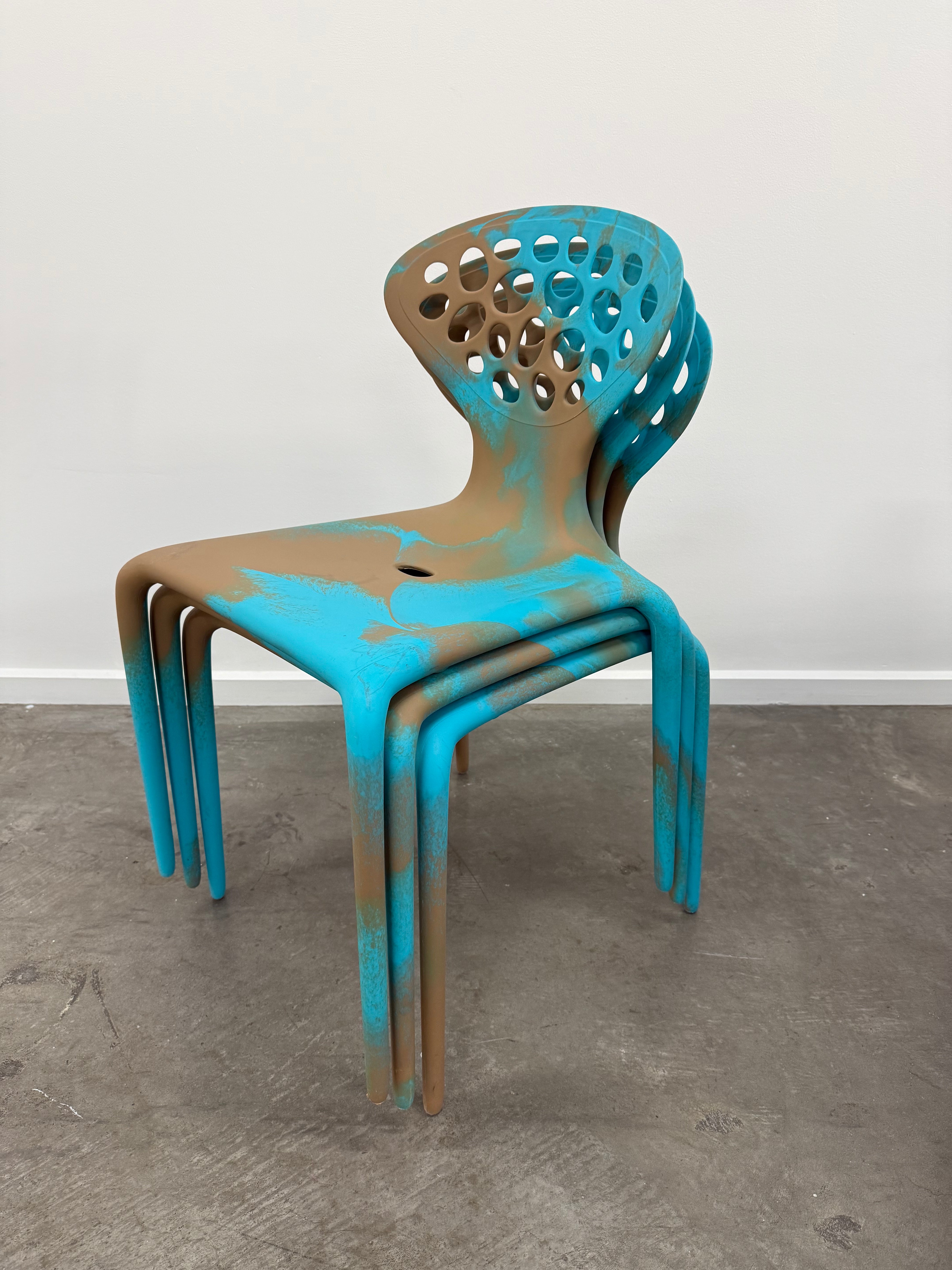 Moroso Supernatural Chair by Ross Lovegrove – Bi-Colour Turquoise/Cappuccino (2005)