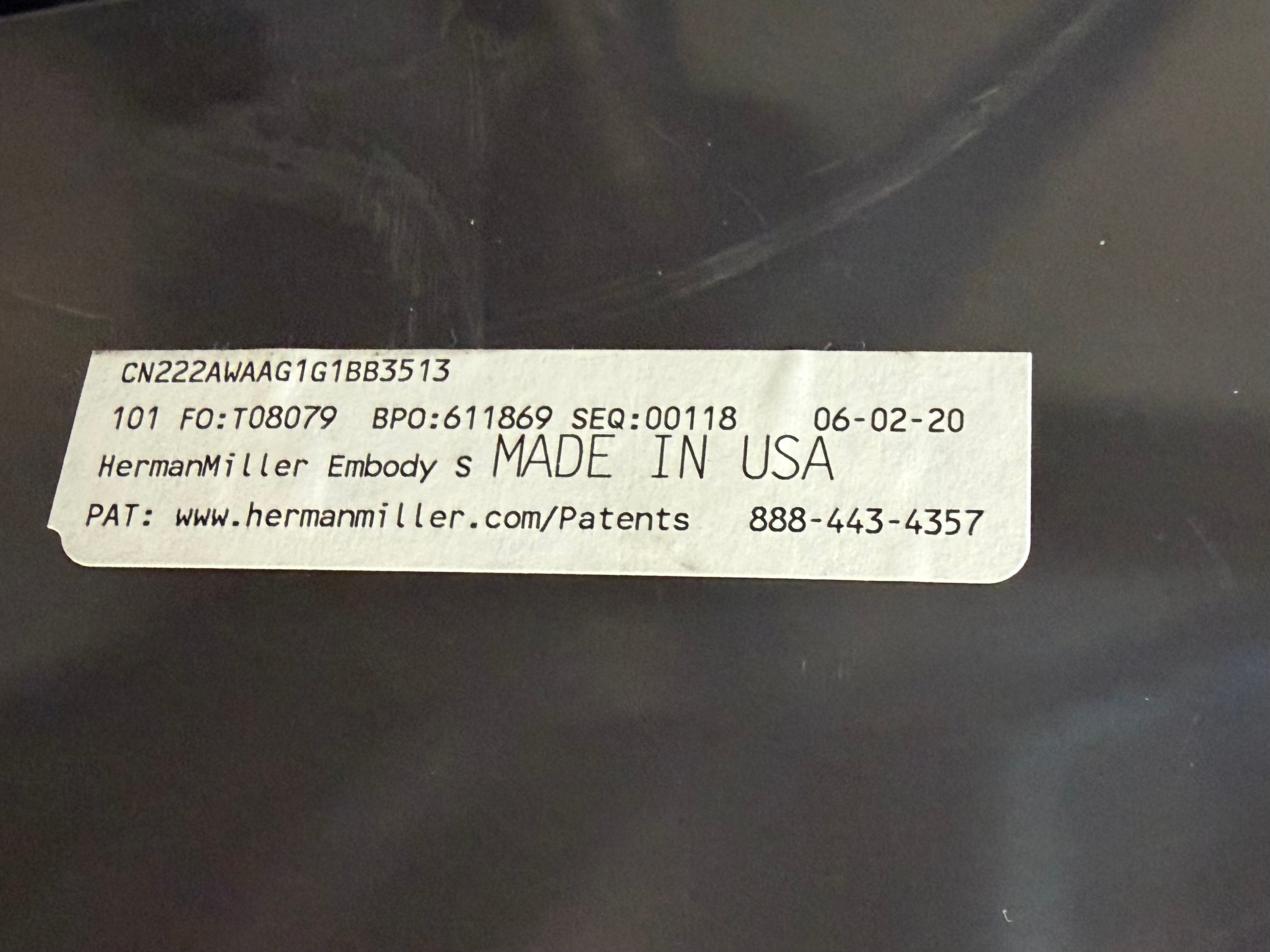 Herman Miller Embody Ergonomic Chair – Rhythm Fabric, Black