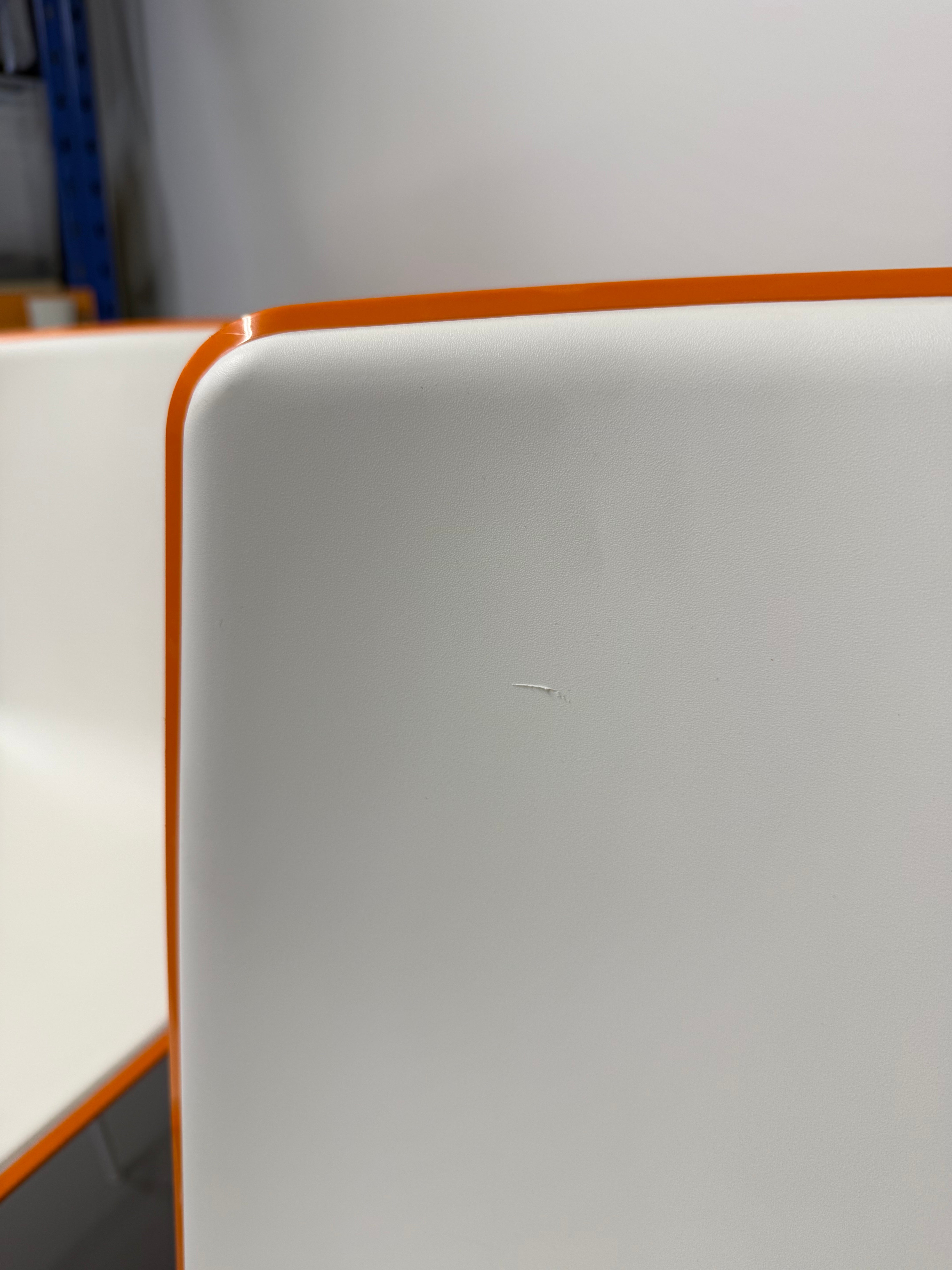 Pedrali Tweet Barstool - Orange & White with White Frame