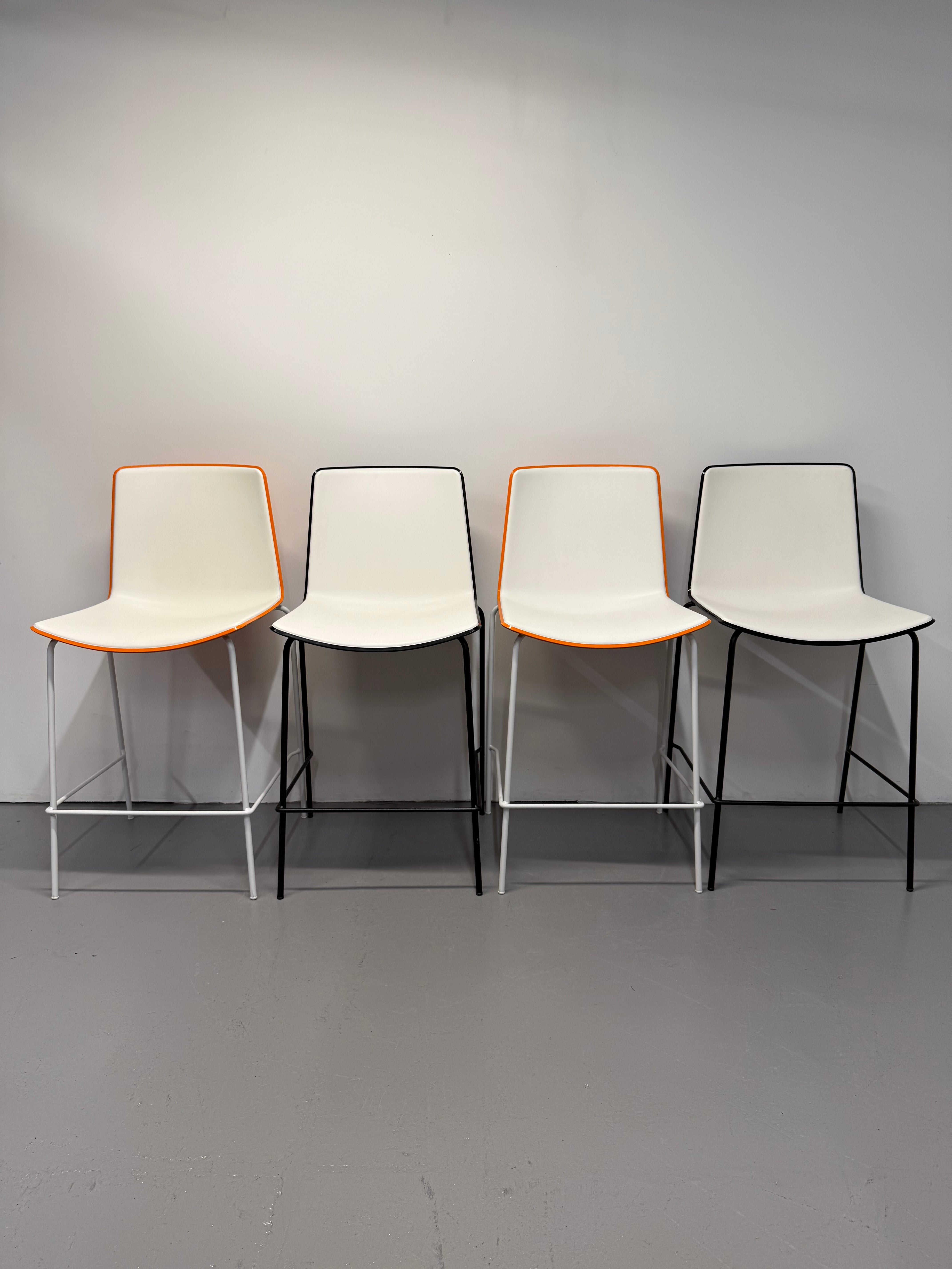 Pedrali Tweet Barstool - White Seat with Black Frame