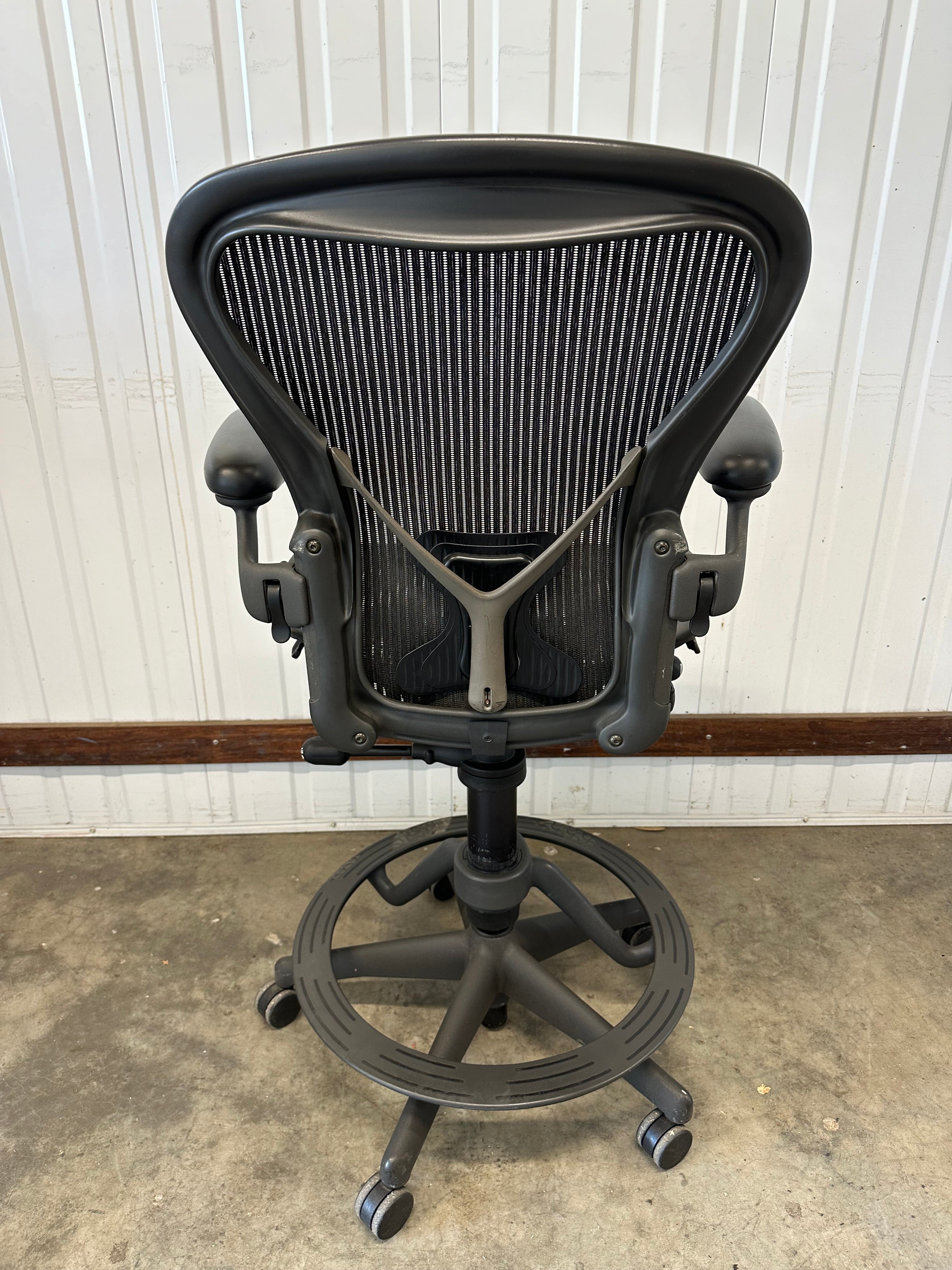 Herman Miller Aeron High drafting stool chair with Posture Fit - Size B