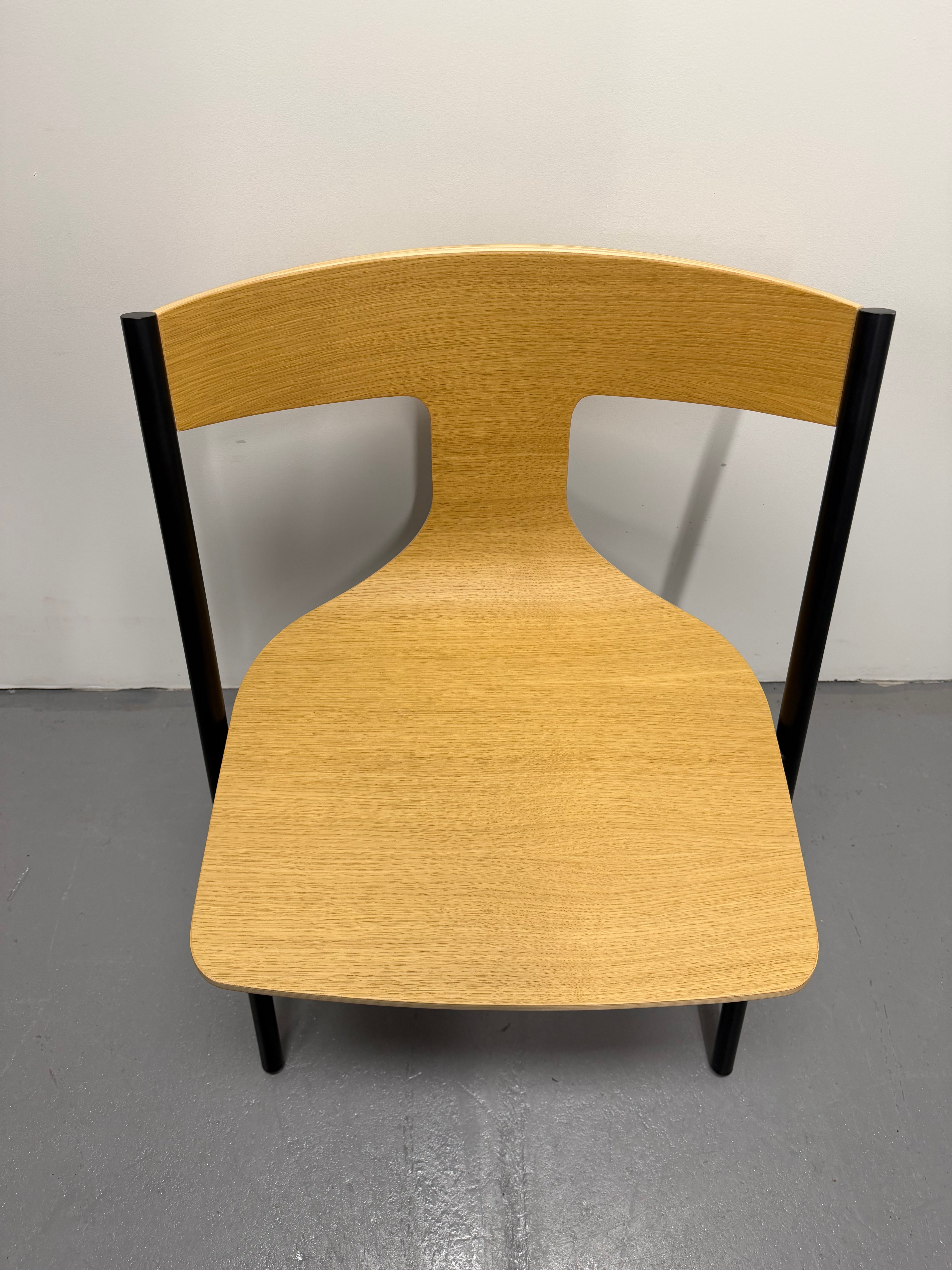 Viccarbe Quadra Dinning Chair – Oak Plywood Seat with Black Steel Frame | Ex-Showroom