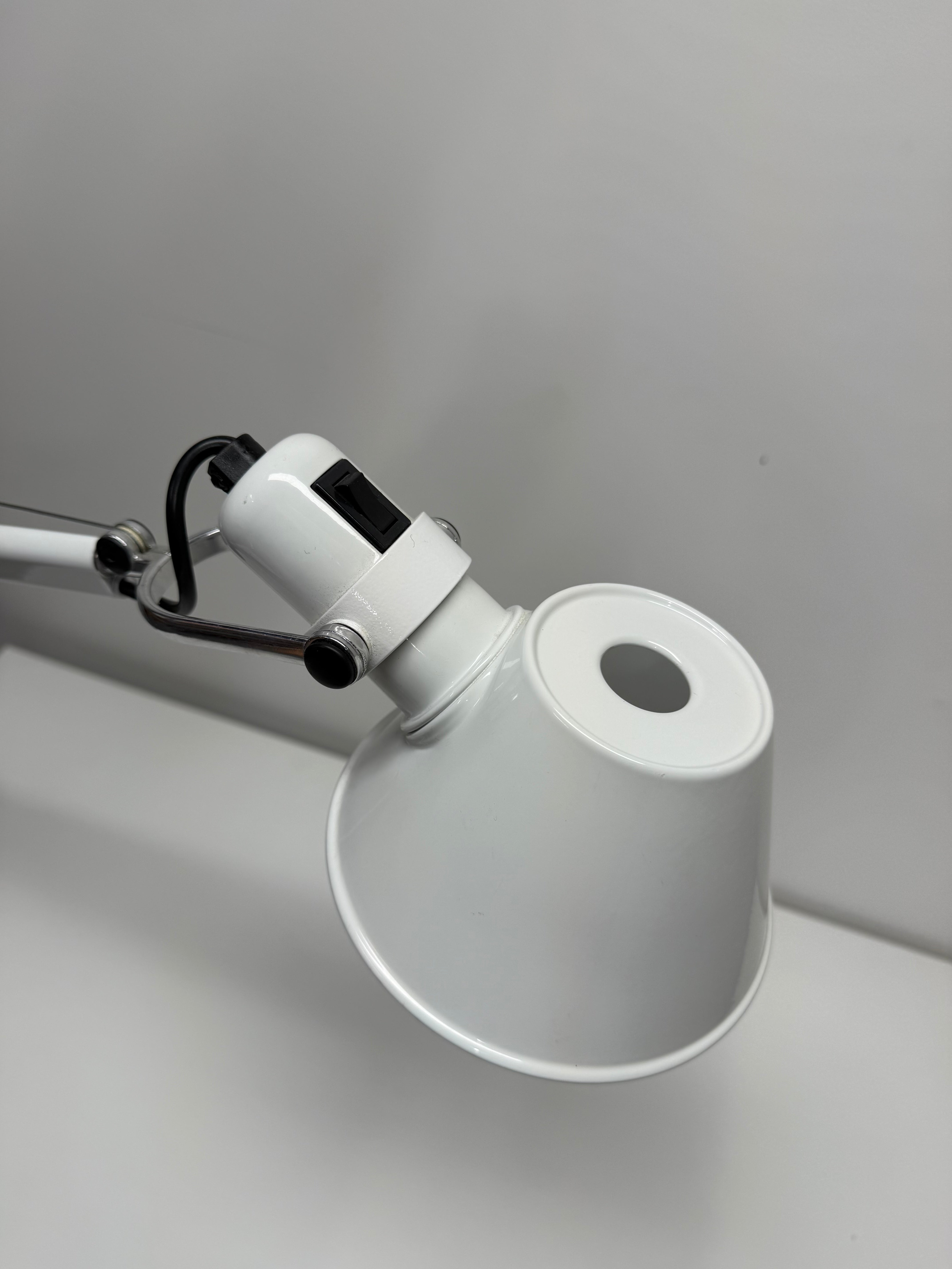 Artemide Tolomeo Mini Desk Lamp White - Clamp Mount | De Lucchi & Fassina
