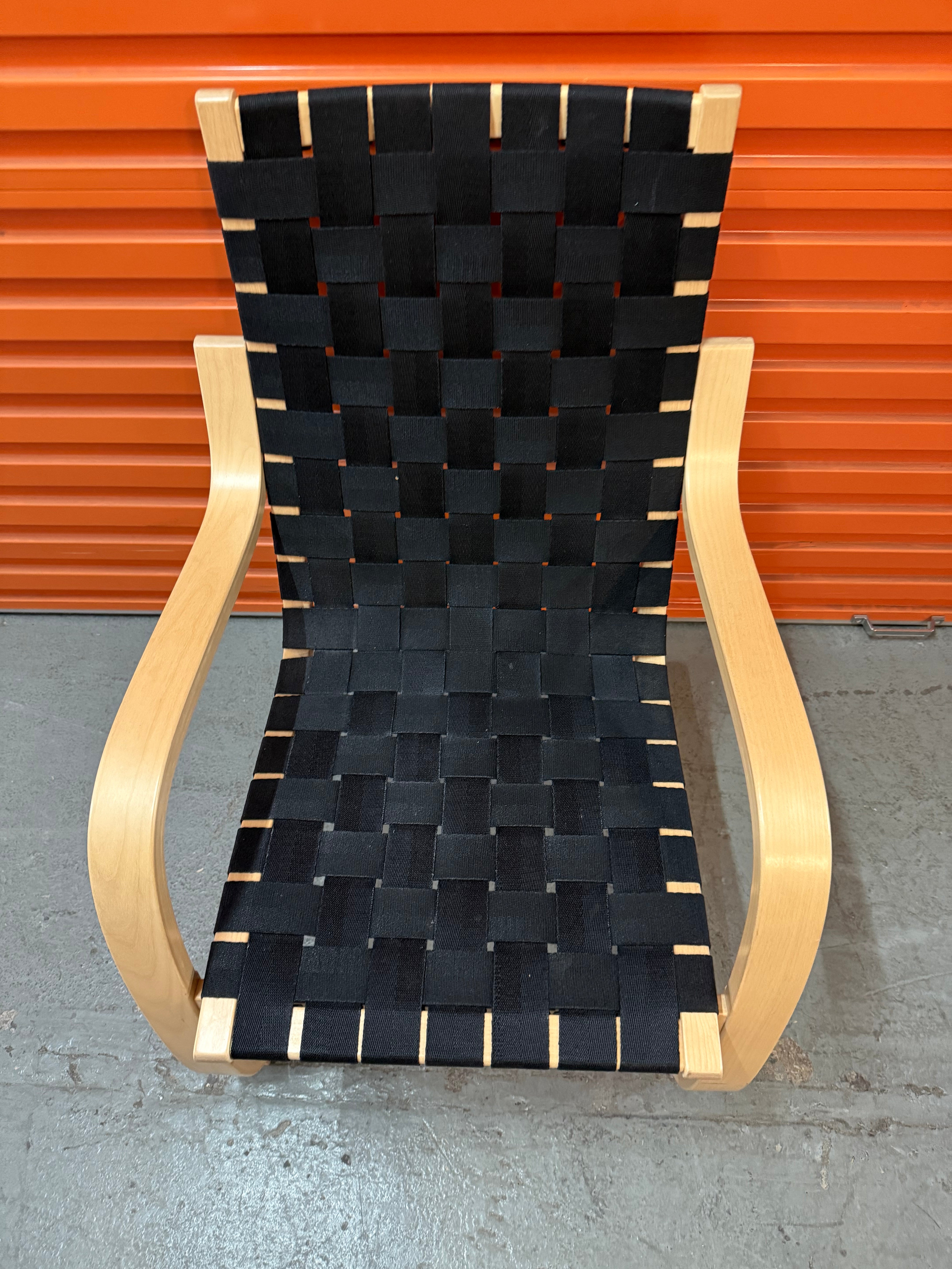 Artek Aalto Armchair 406 – Birch / Black Webbing